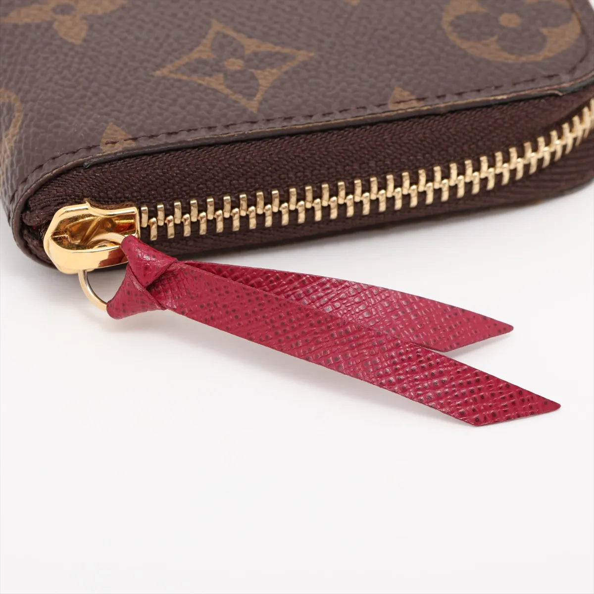 Louis Vuitton Monogram Portofeuille Clemence Fuschia Zip Round Wallet (SB08-627)