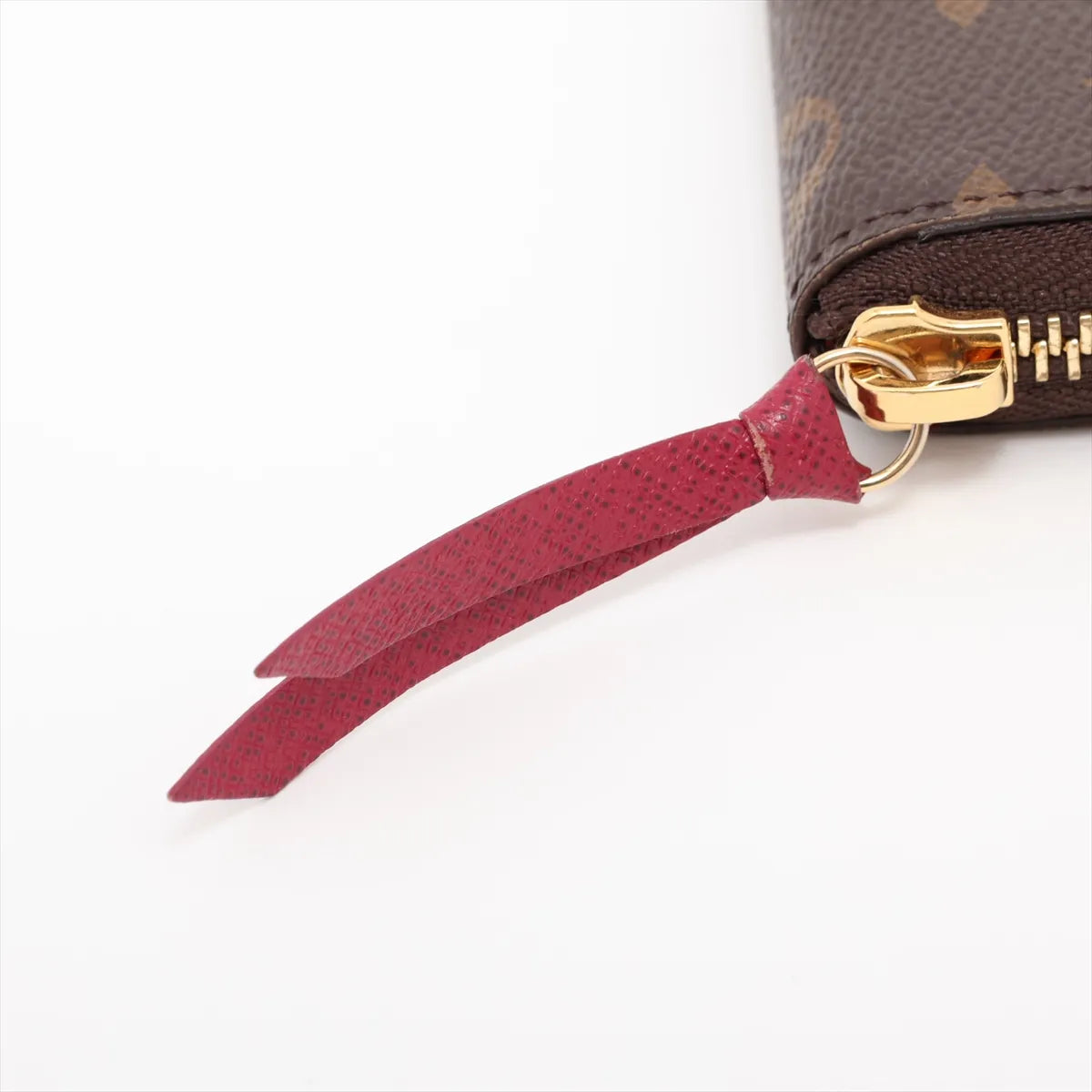Louis Vuitton Monogram Portofeuille Clemence Fuschia Zip Round Wallet (SB08-627)