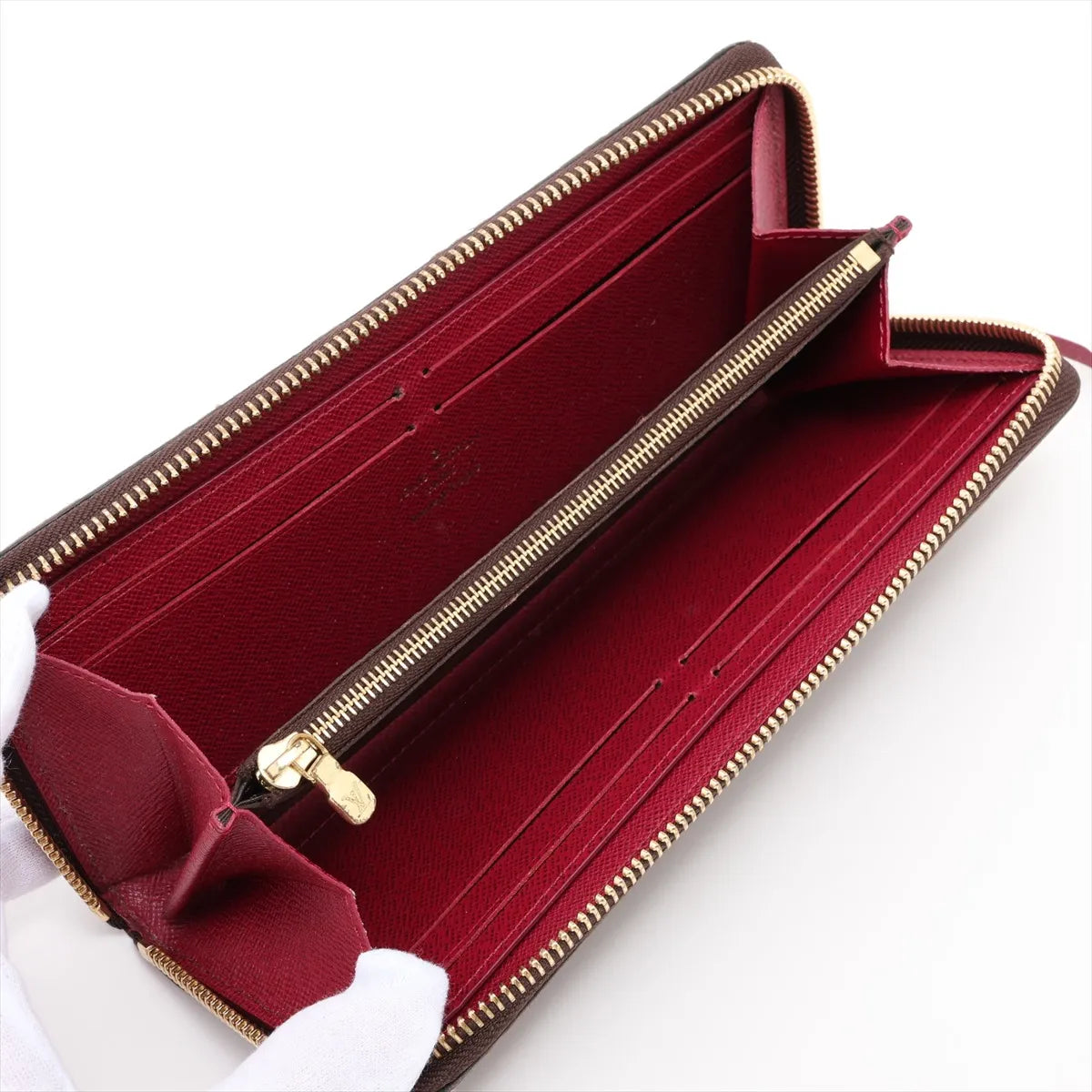 Louis Vuitton Monogram Portofeuille Clemence Fuschia Zip Round Wallet (SB08-627)