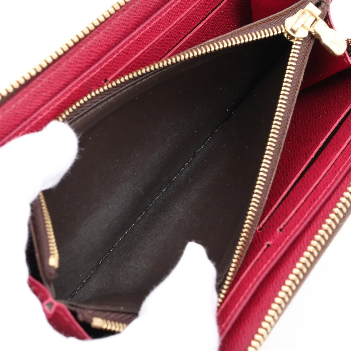 Louis Vuitton Monogram Portofeuille Clemence Fuschia Zip Round Wallet (SB08-627)