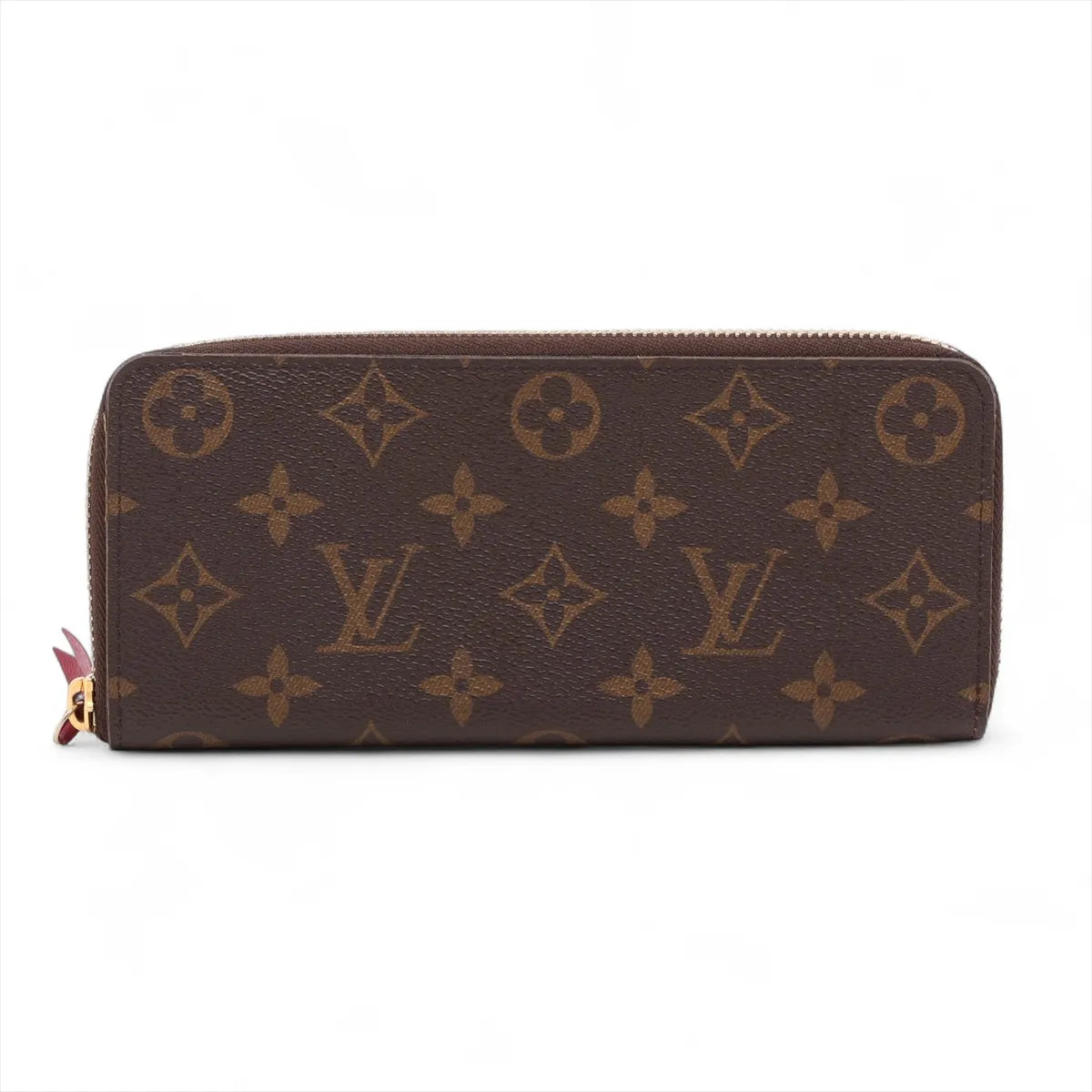Louis Vuitton Monogram Portofeuille Clemence Fuschia Zip Round Wallet (SB08-627)