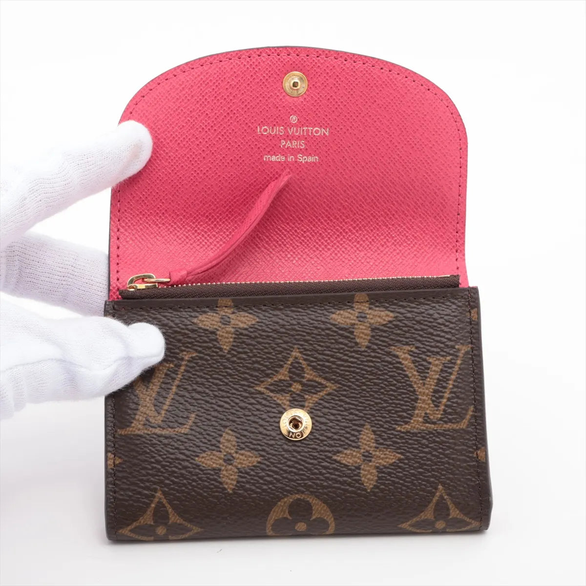 Louis Vuitton Monogram Porto Monet Rosary Fuschia Coin Purse (SB08-884)
