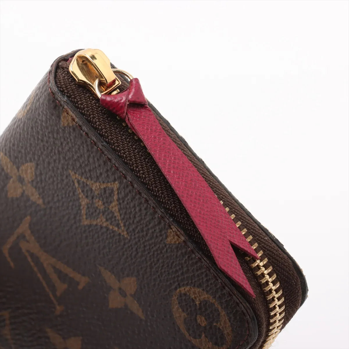Louis Vuitton Monogram Portofeuille Clemence Fuschia Zip Round Wallet (SB08-1101)
