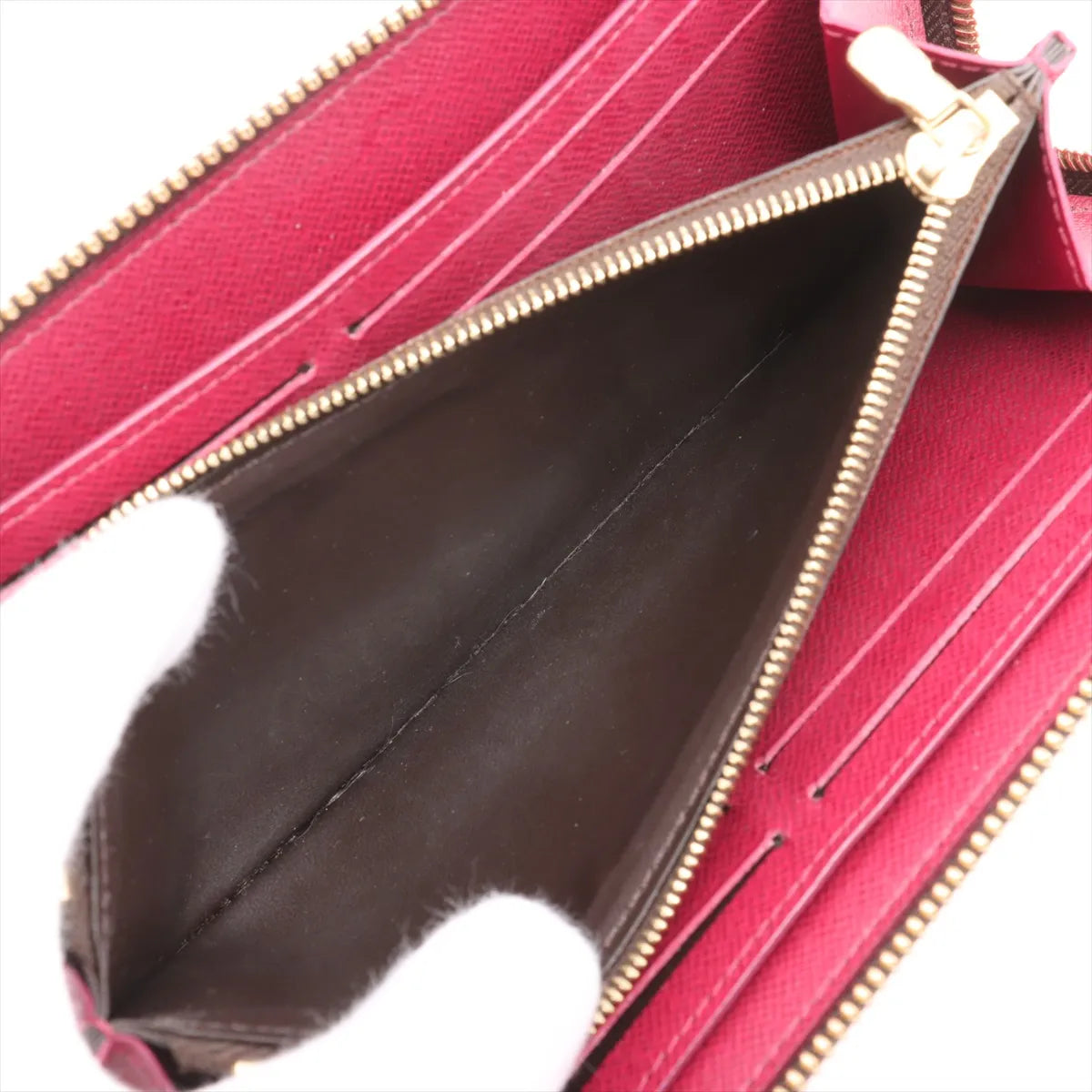 Louis Vuitton Monogram Portofeuille Clemence Fuschia Zip Round Wallet (SB08-1101)