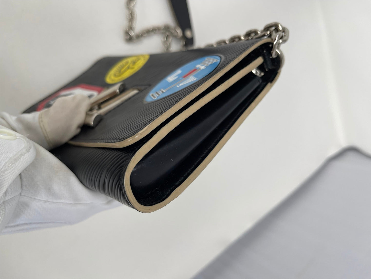 LV Epi Travel Stickers Twist Shoulder Bag