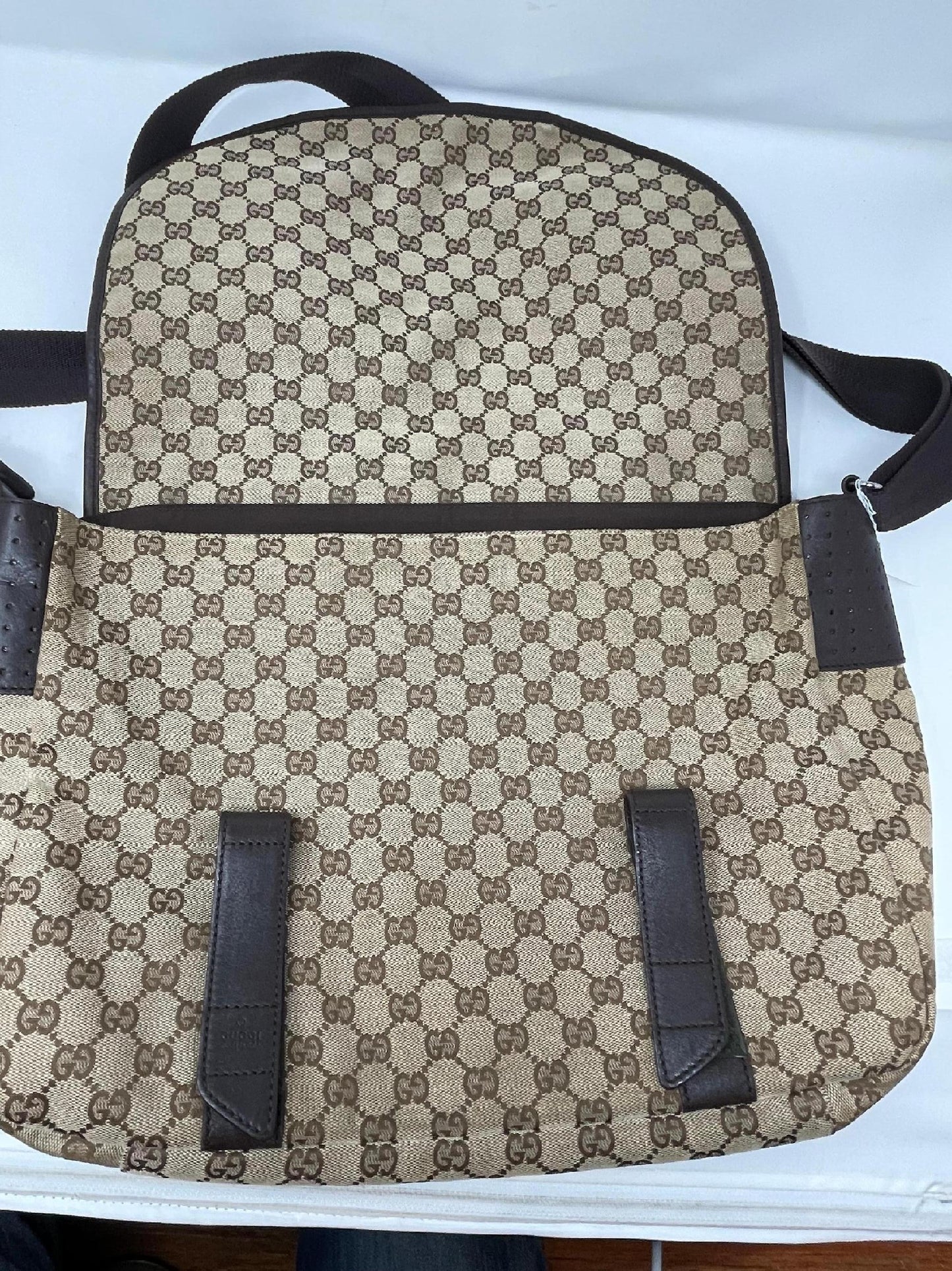 Gucci Canvas Messenger Bag with Double Strap