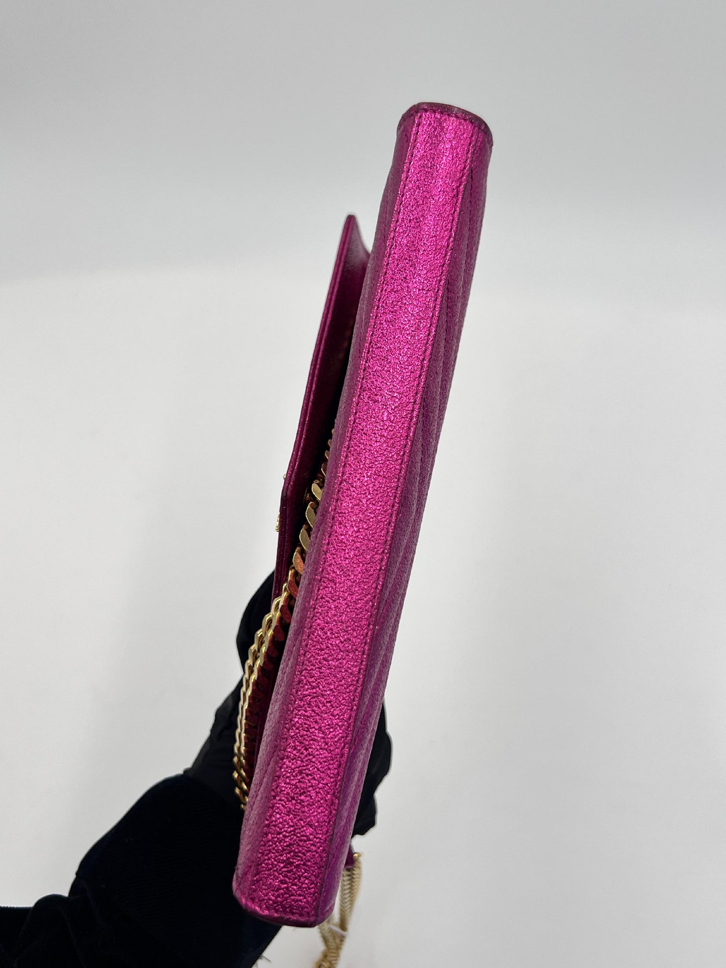 Cassandre Glitter Chain Wallet - Saint Laurent