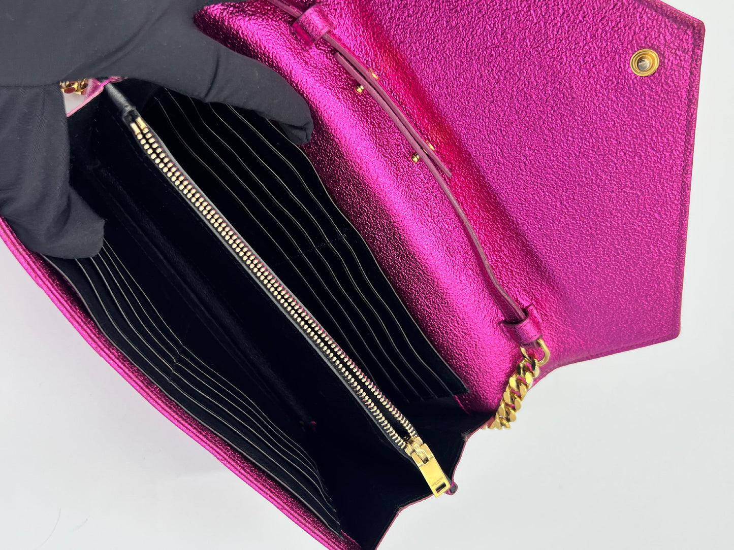 Cassandre Glitter Chain Wallet - Saint Laurent