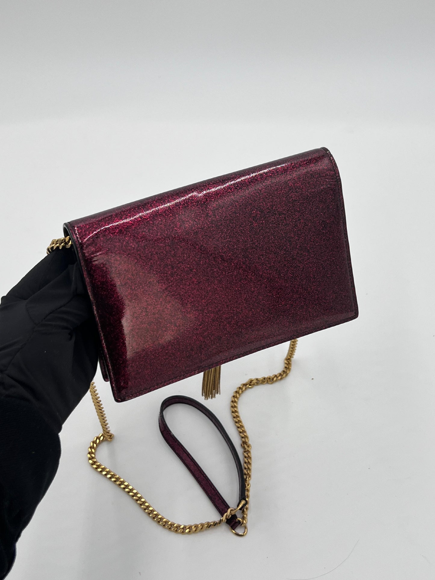 Kate Patent Tassel Chain Wallet - Saint Laurent