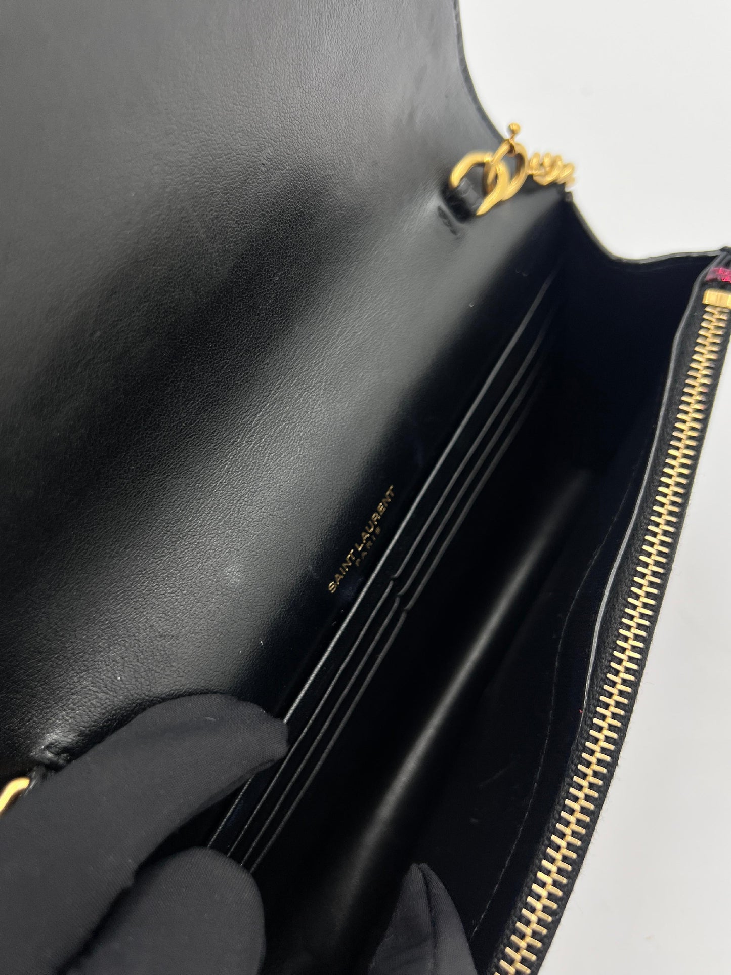 Kate Patent Tassel Chain Wallet - Saint Laurent