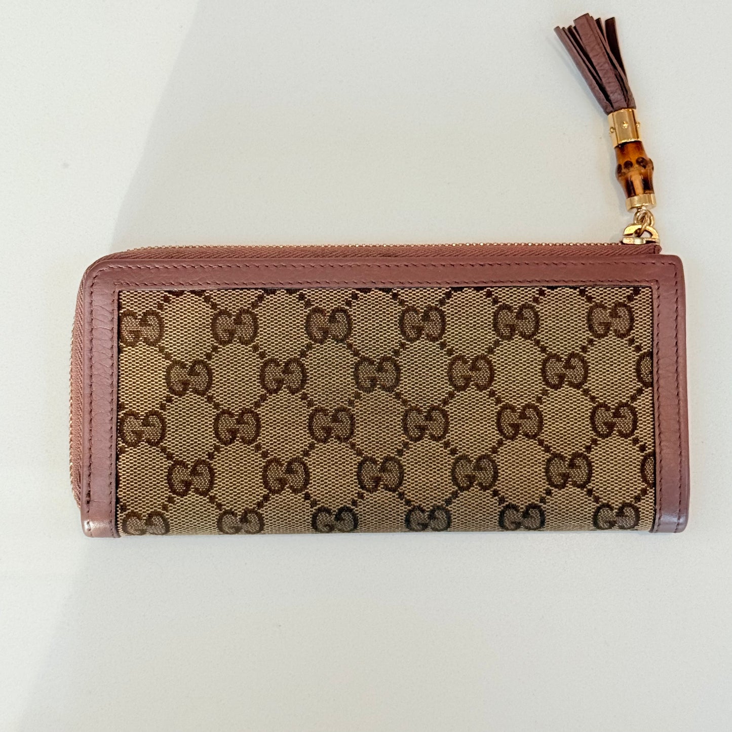 Gucci Canvas Bamboo Zip Wallet