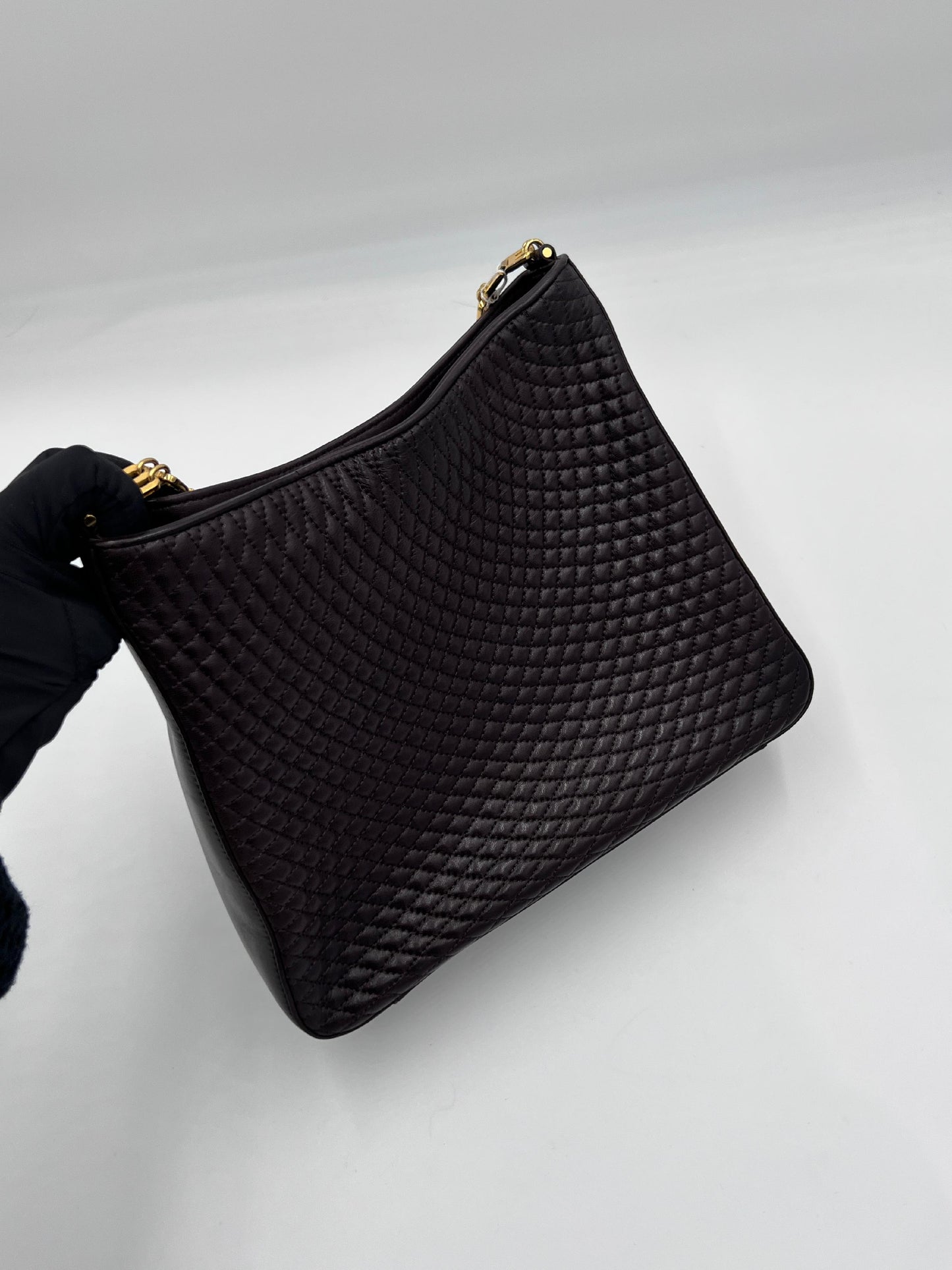 Bally Quilted Chain Hobo Bag