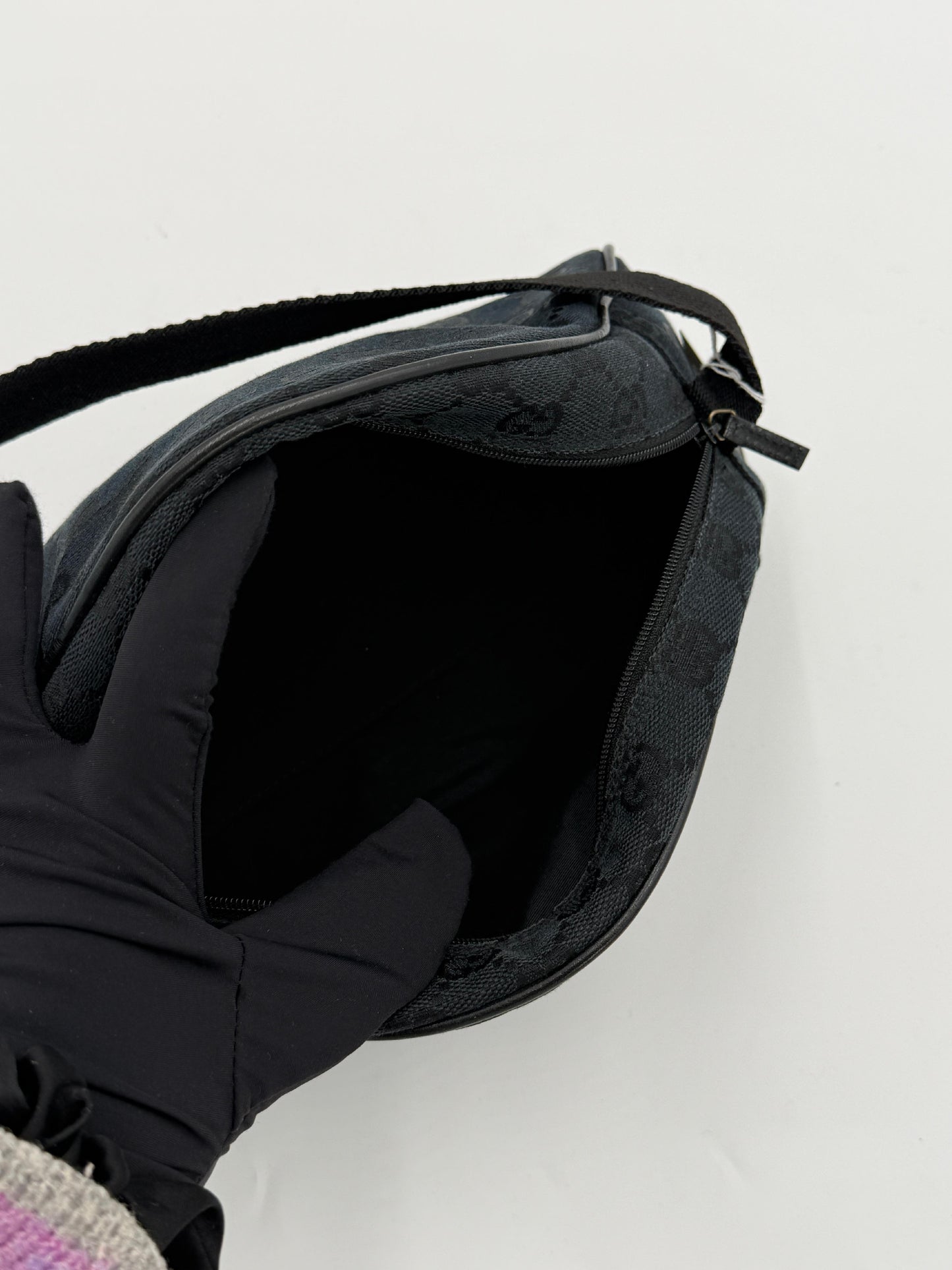 Gucci Half Moon Canvas Mini Arch Bag