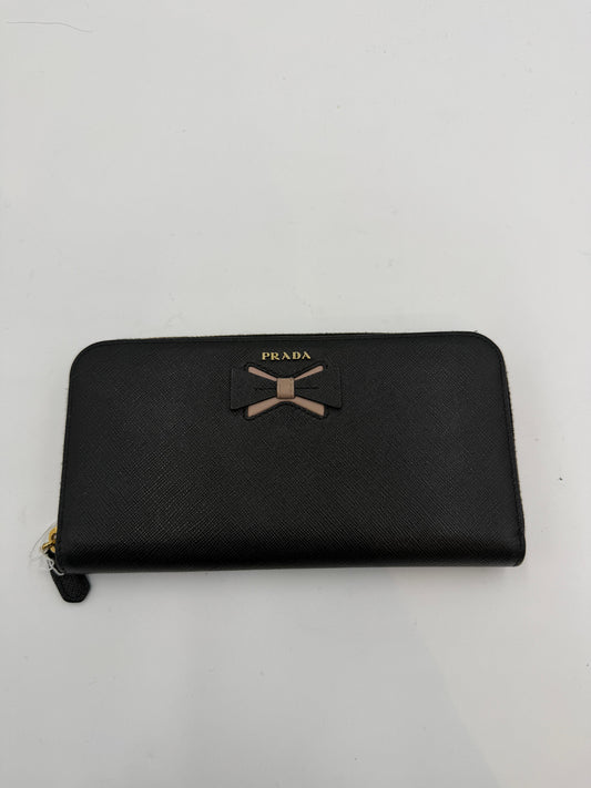 Prada Saffiano Ribbon Zip Wallet