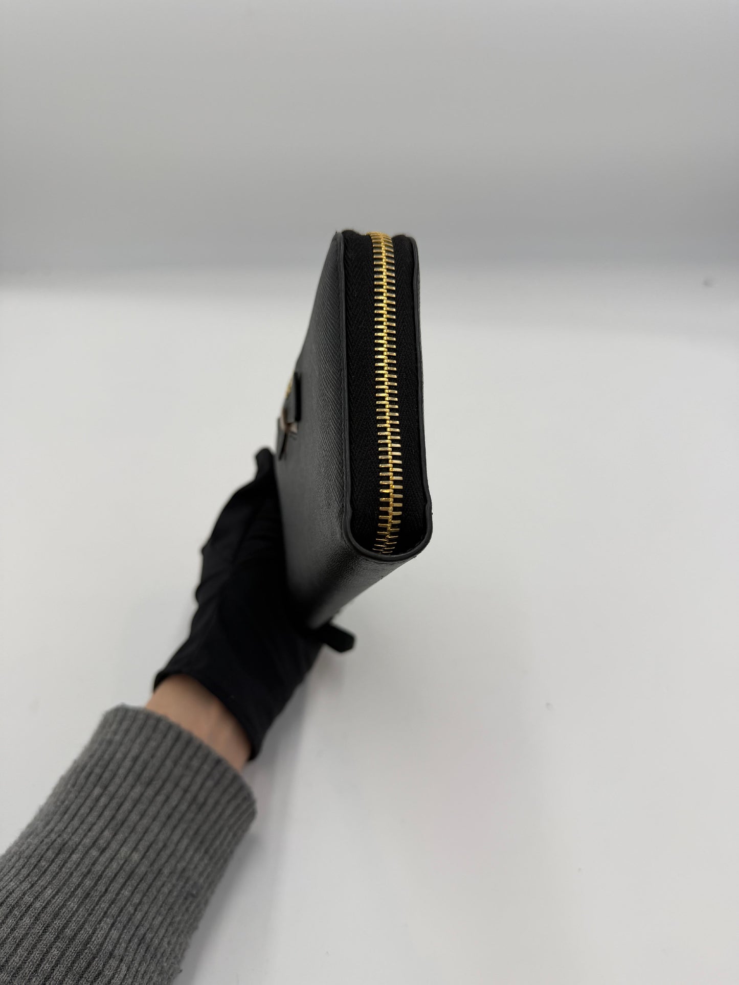 Prada Saffiano Ribbon Zip Wallet
