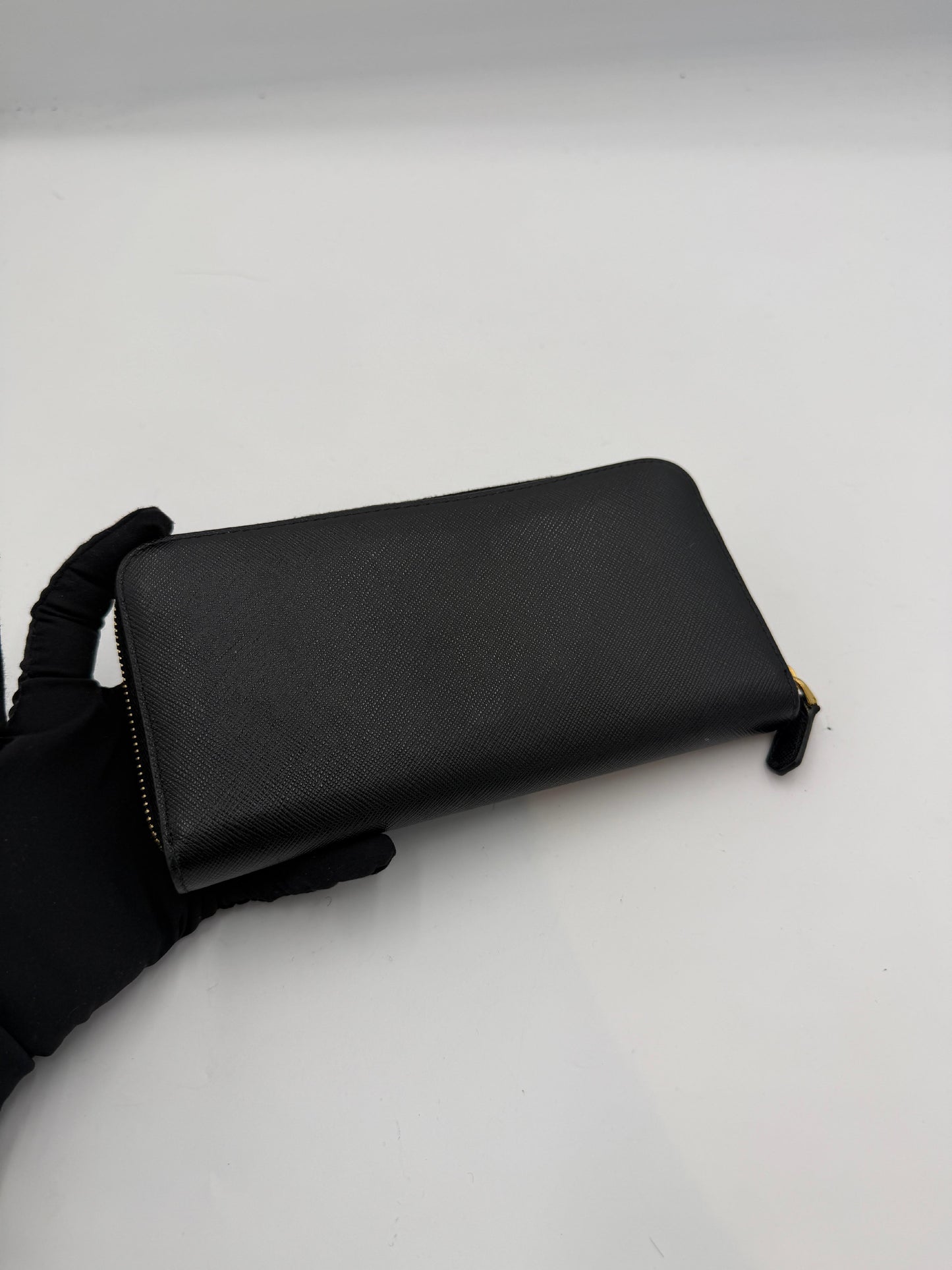 Prada Saffiano Ribbon Zip Wallet