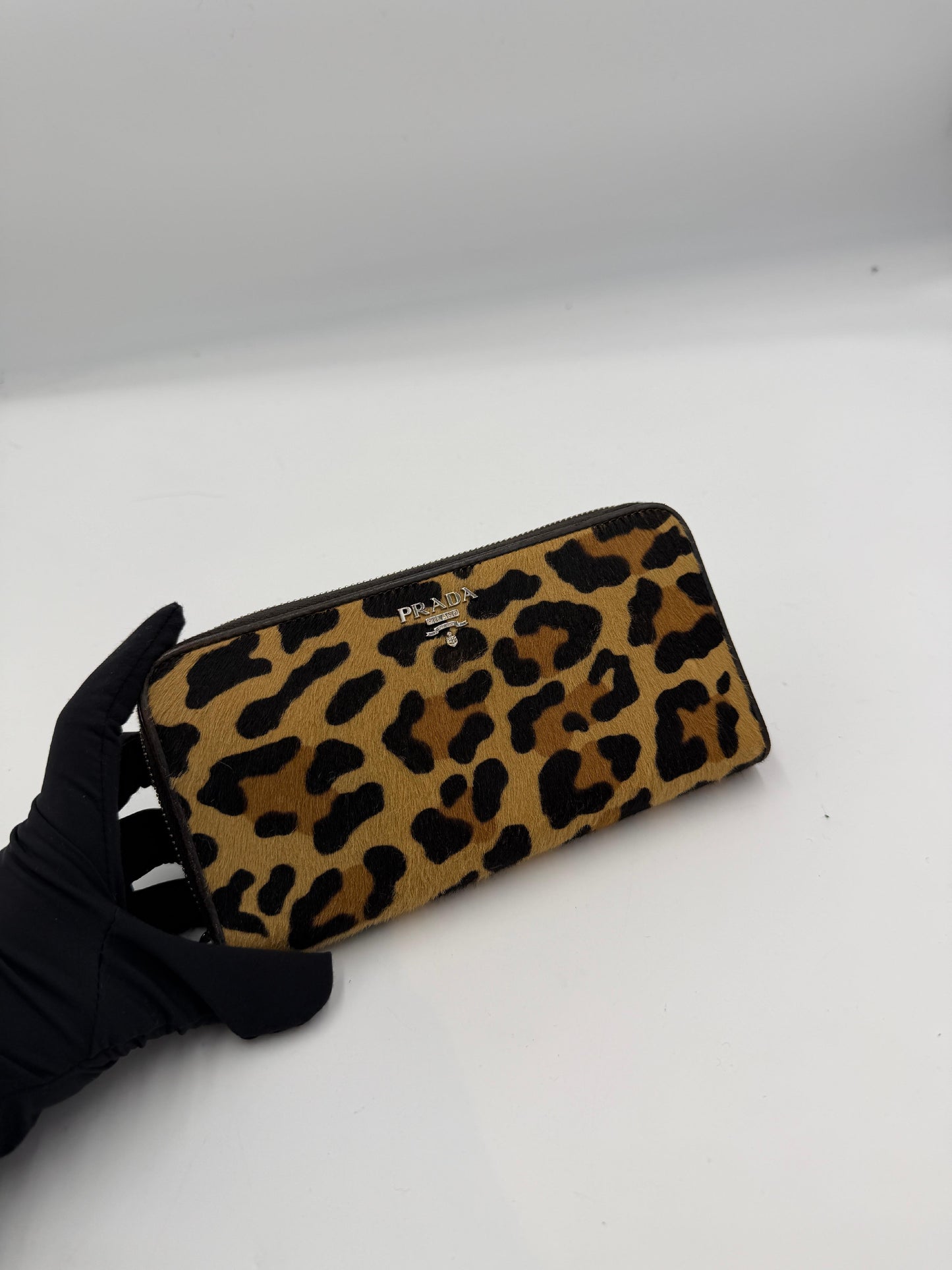 Prada Leopard Print Zip Wallet