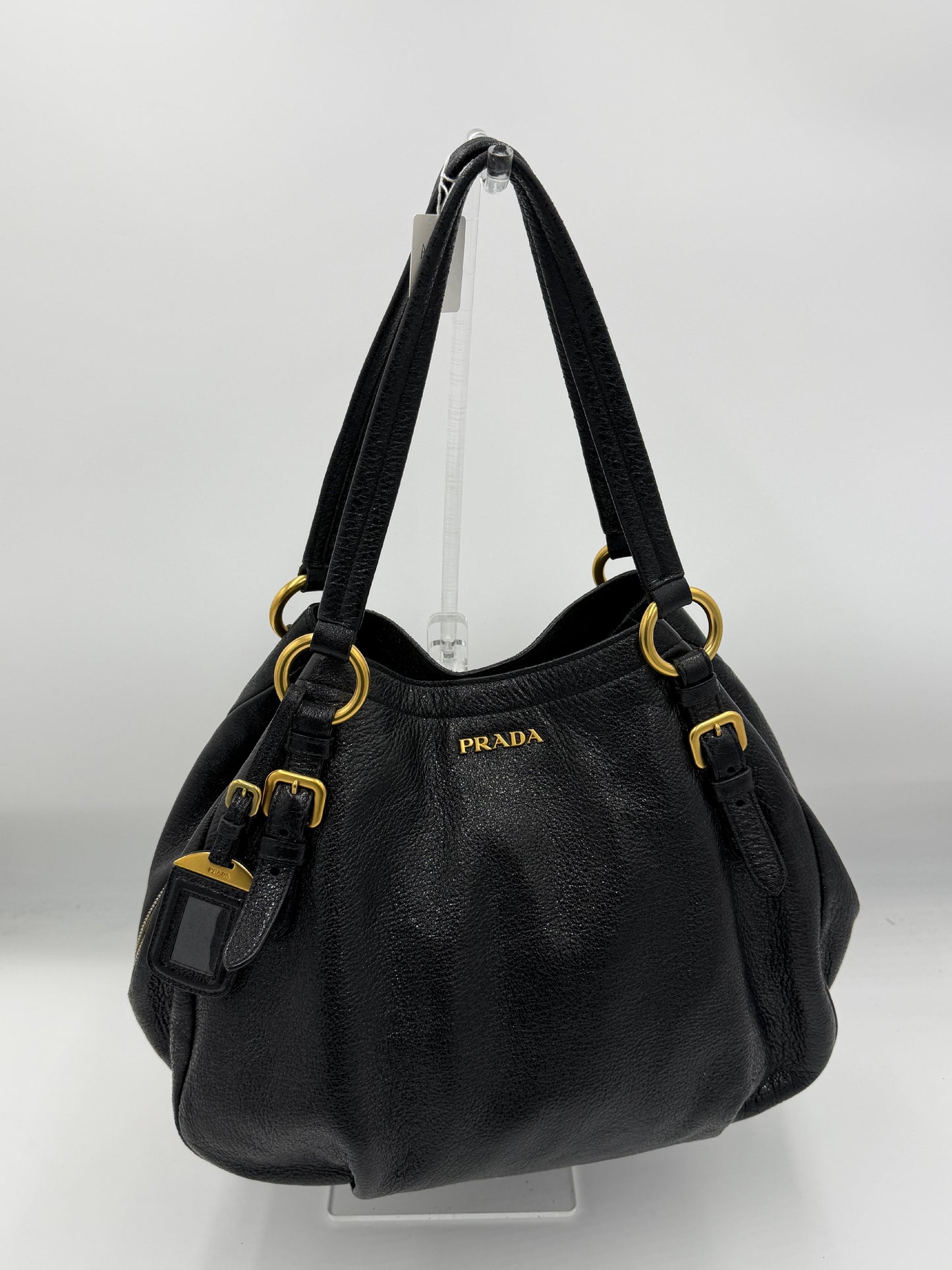 Prada Black Vitello Shine Tote