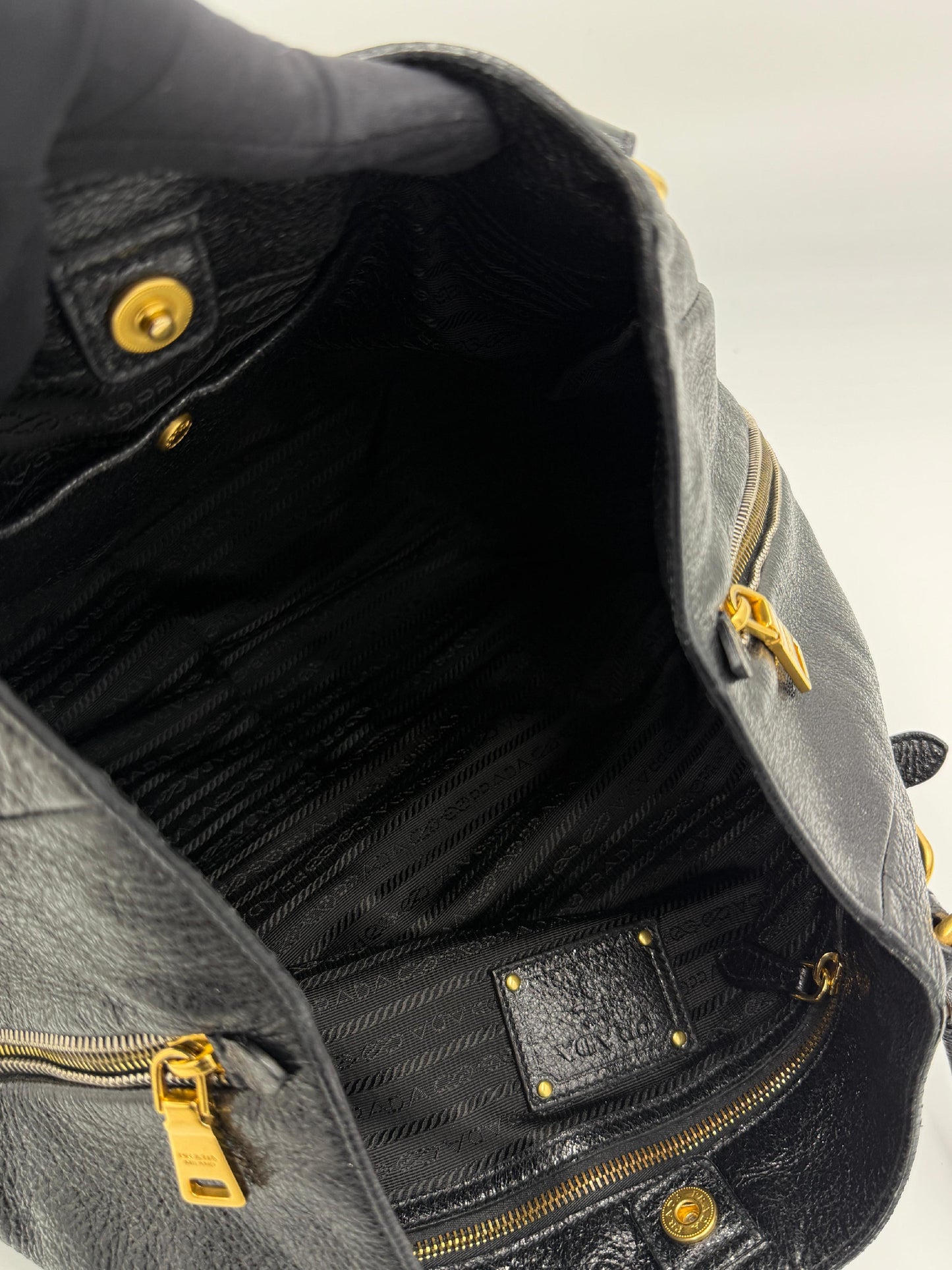 Prada Black Vitello Shine Tote