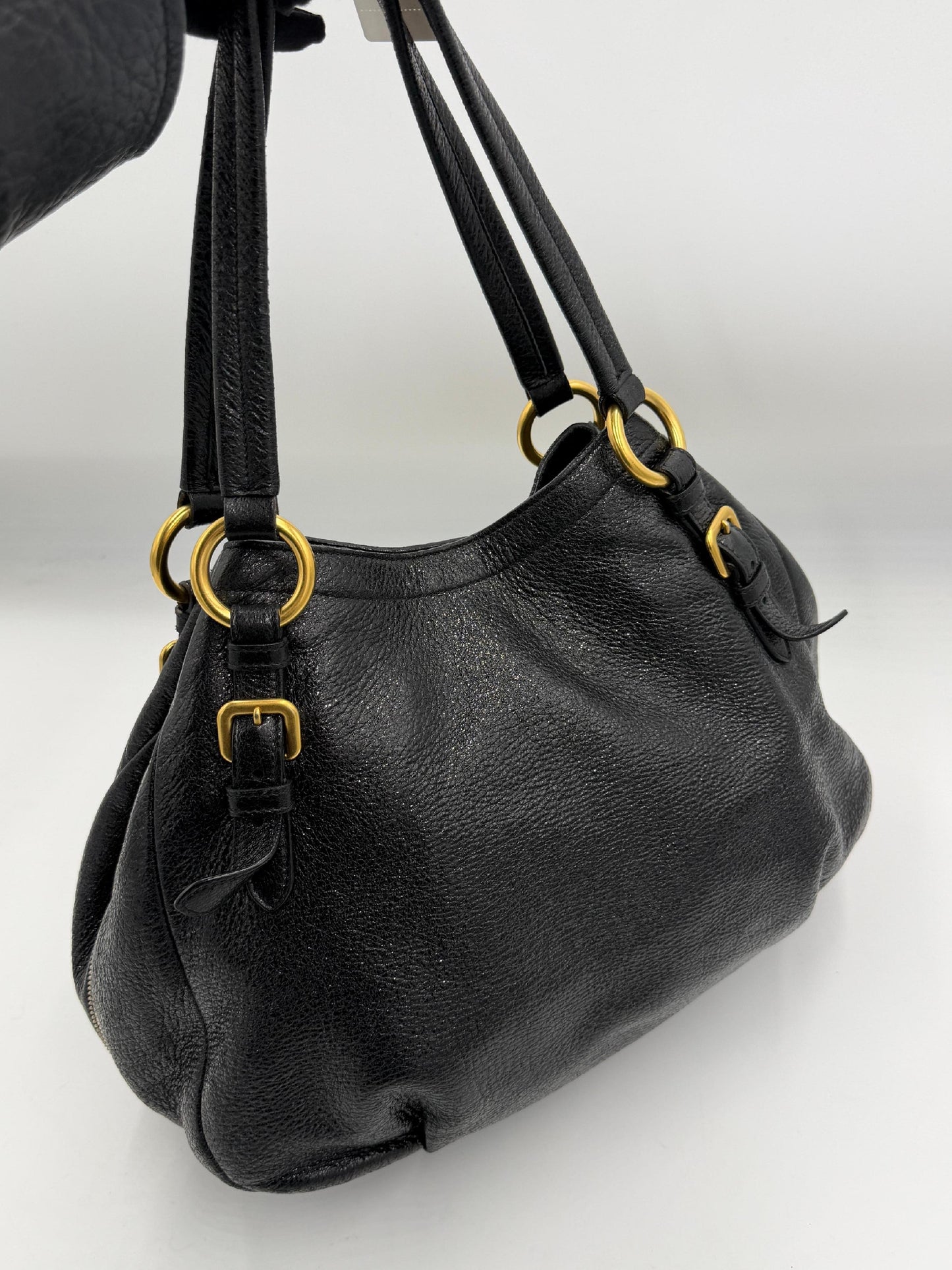 Prada Black Vitello Shine Tote