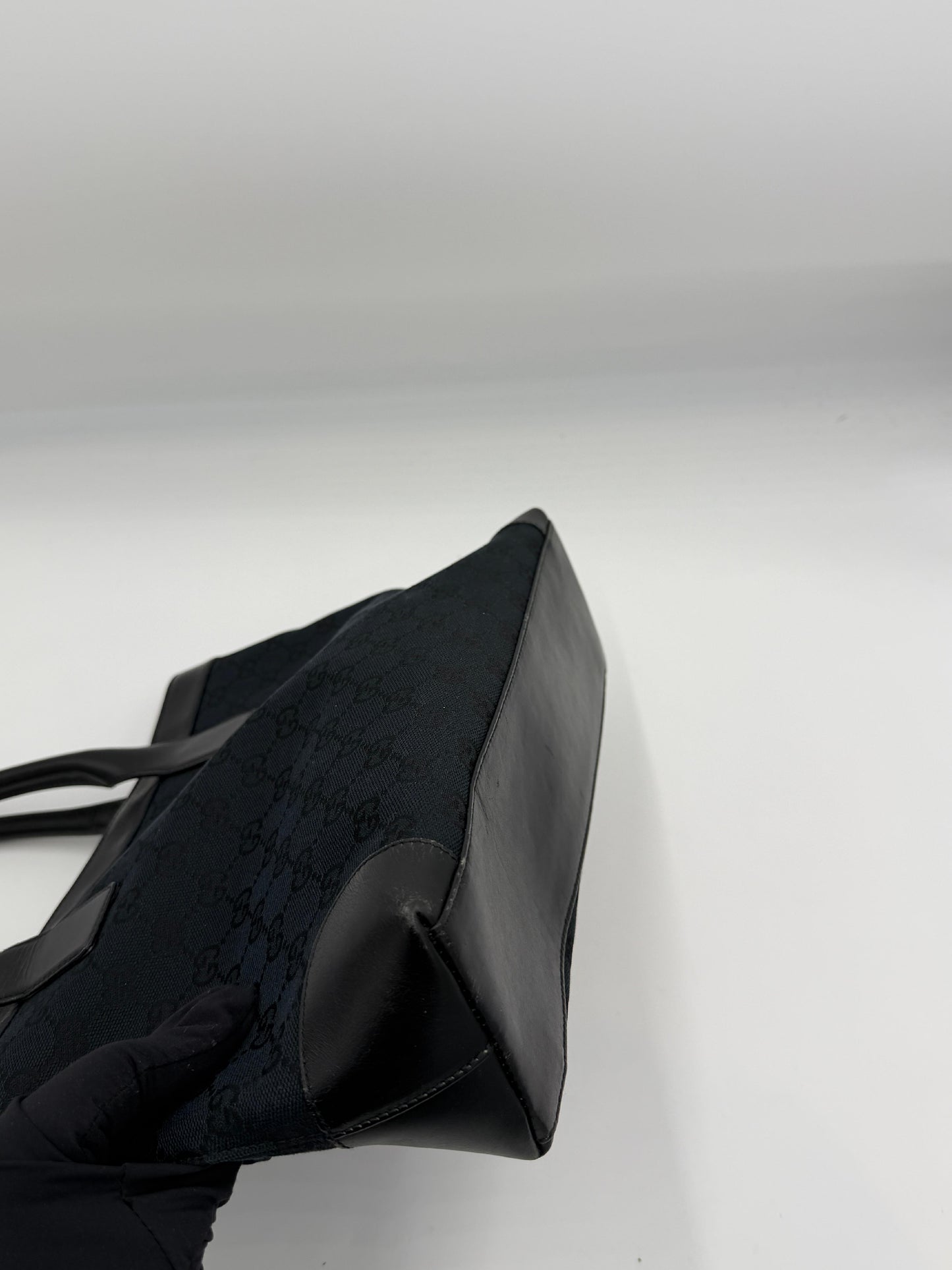 Gucci GG Black Canvas Tote Handbag