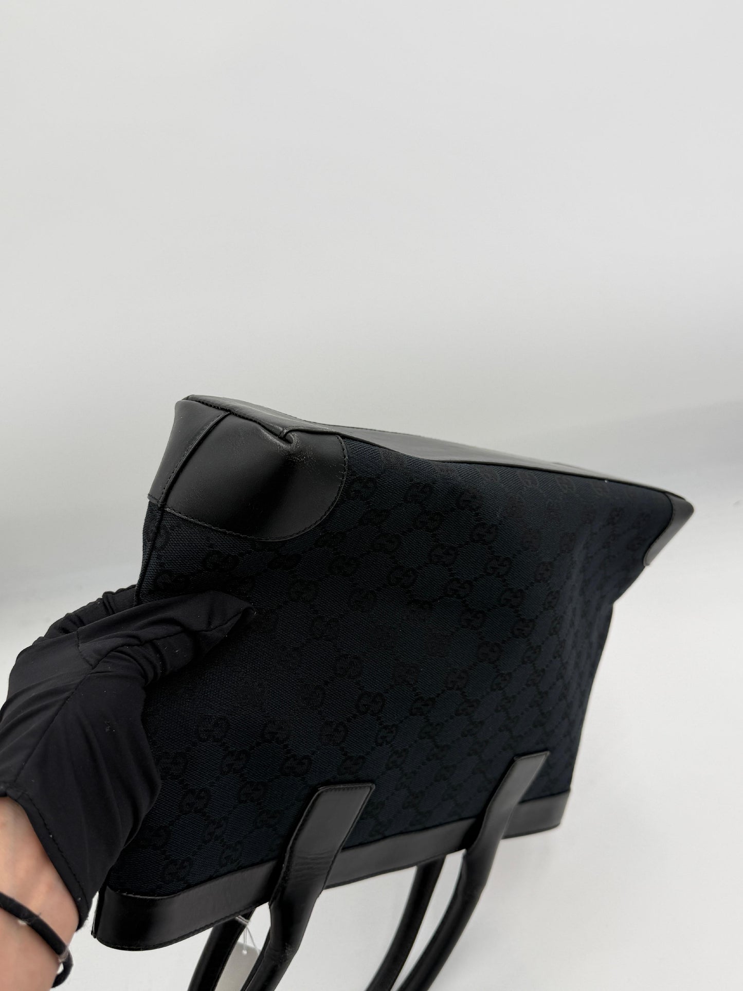 Gucci GG Black Canvas Tote Handbag