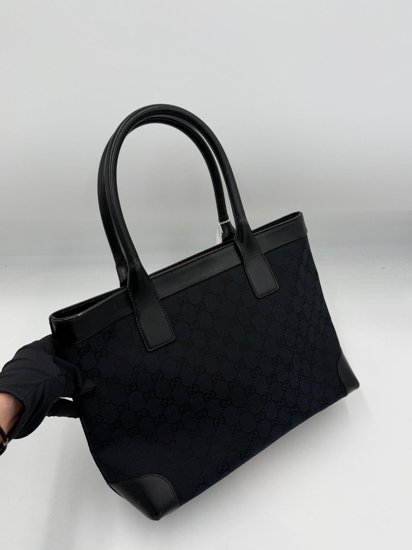 Gucci GG Black Canvas Tote Handbag