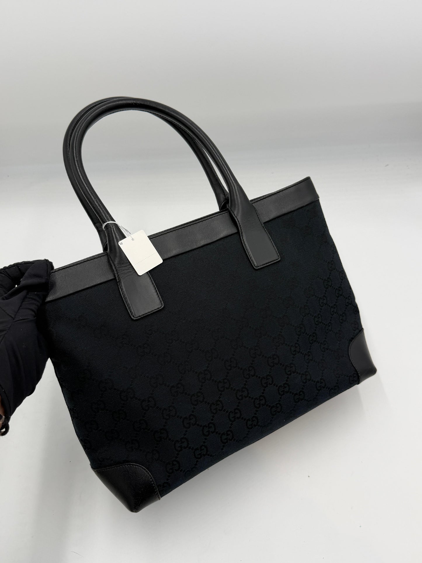 Gucci GG Black Canvas Tote Handbag
