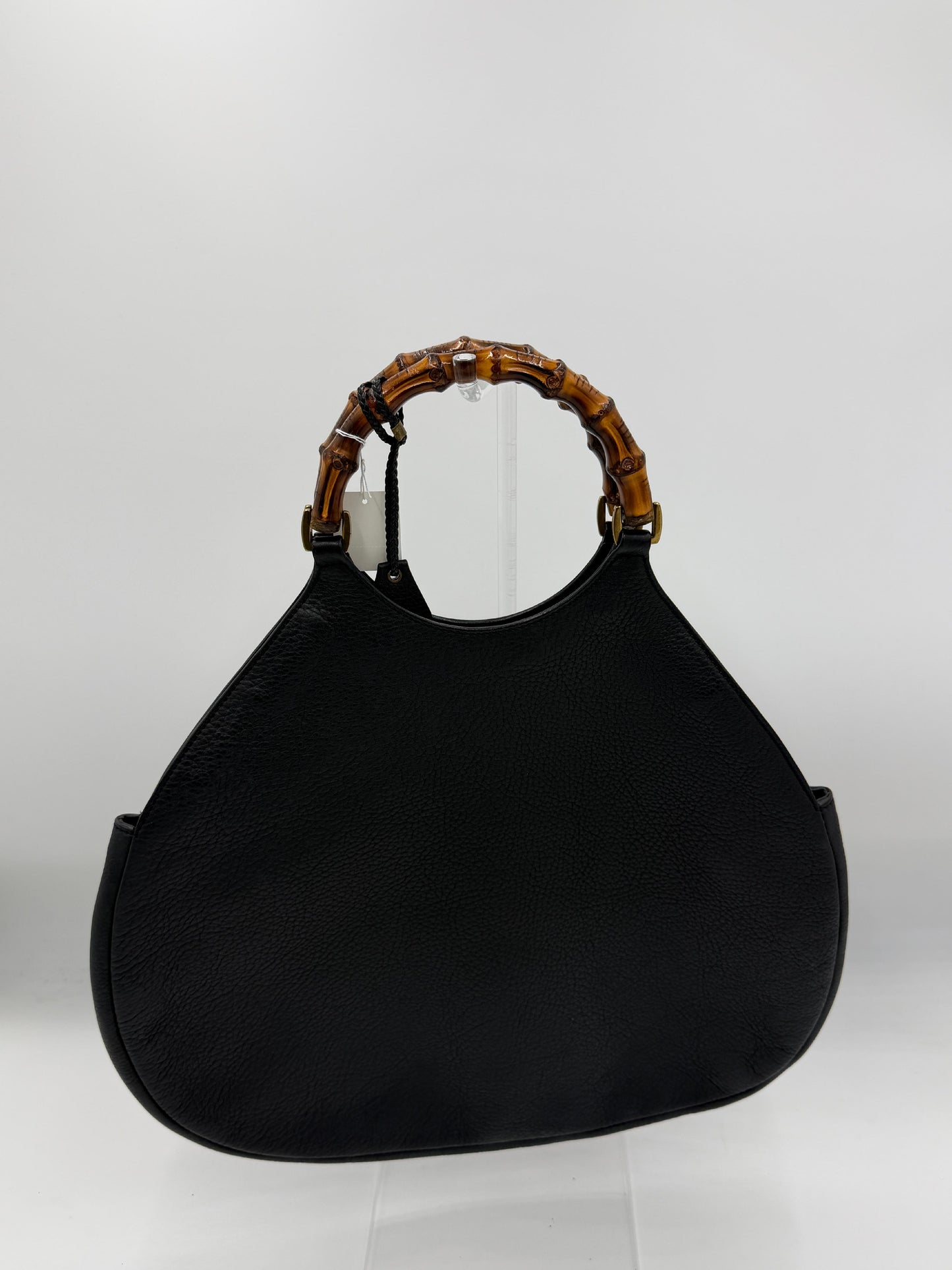 Gucci Bamboo Black Leather Hobo Bag