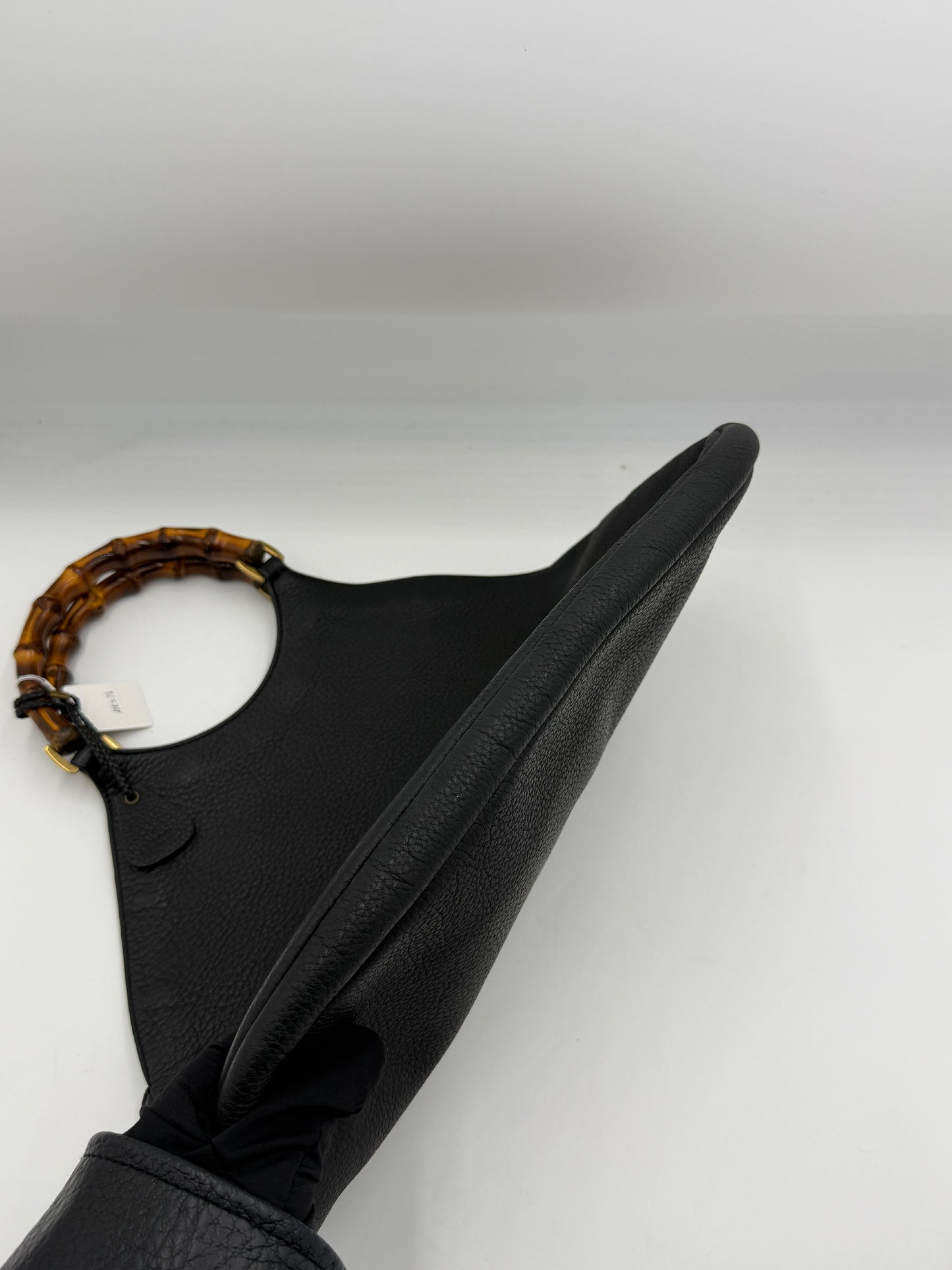 Gucci Bamboo Black Leather Hobo Bag