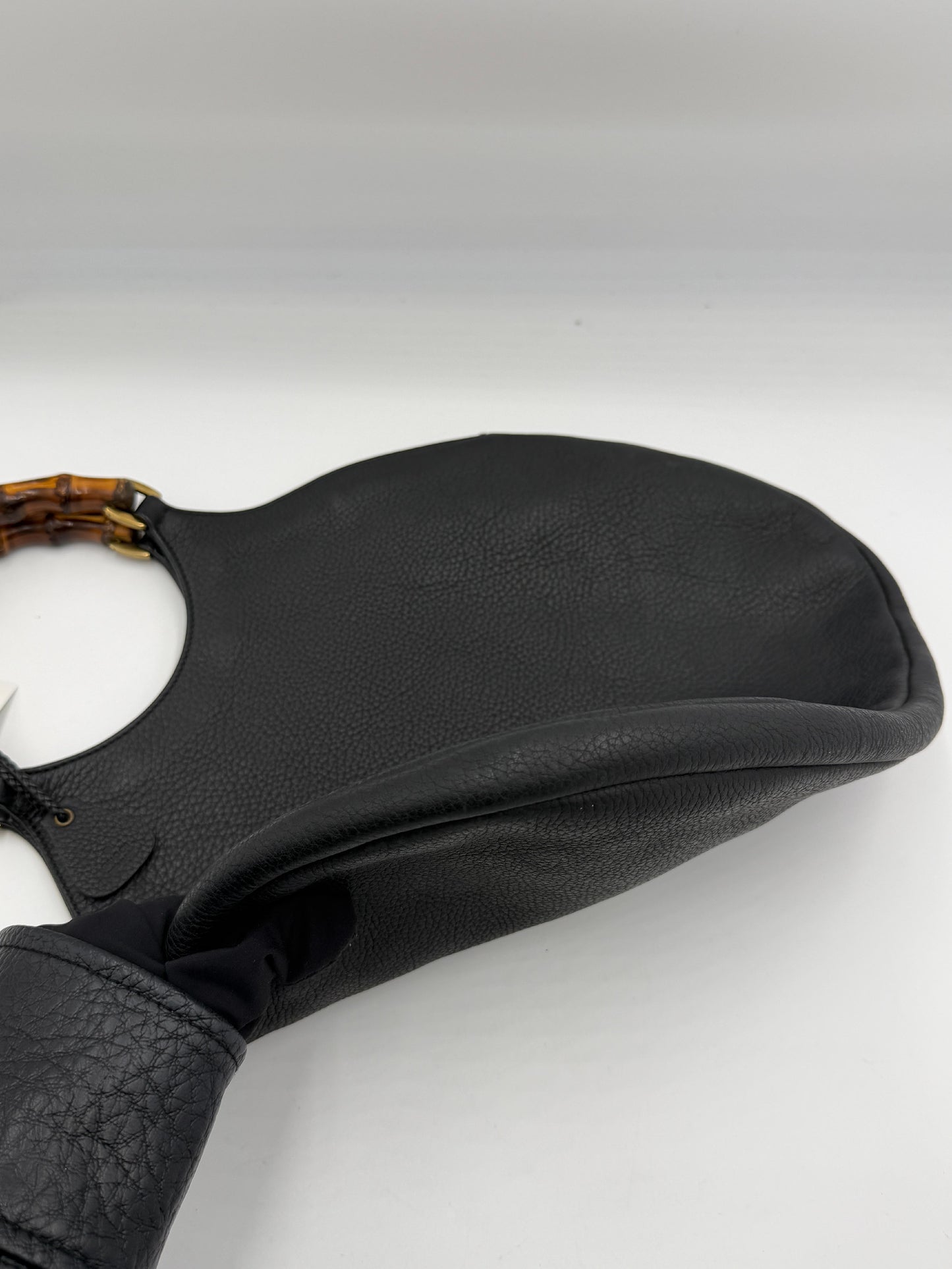 Gucci Bamboo Black Leather Hobo Bag
