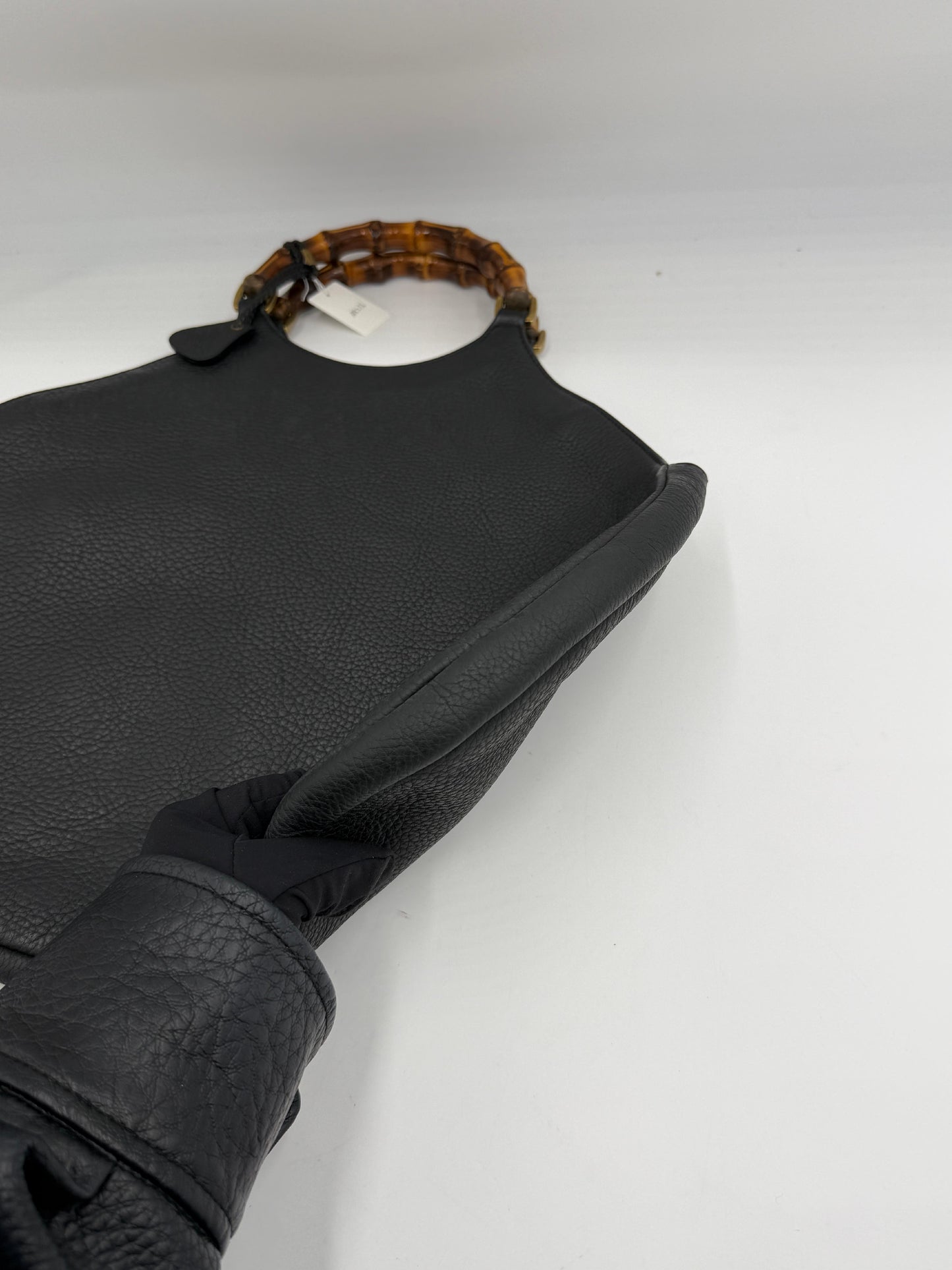 Gucci Bamboo Black Leather Hobo Bag