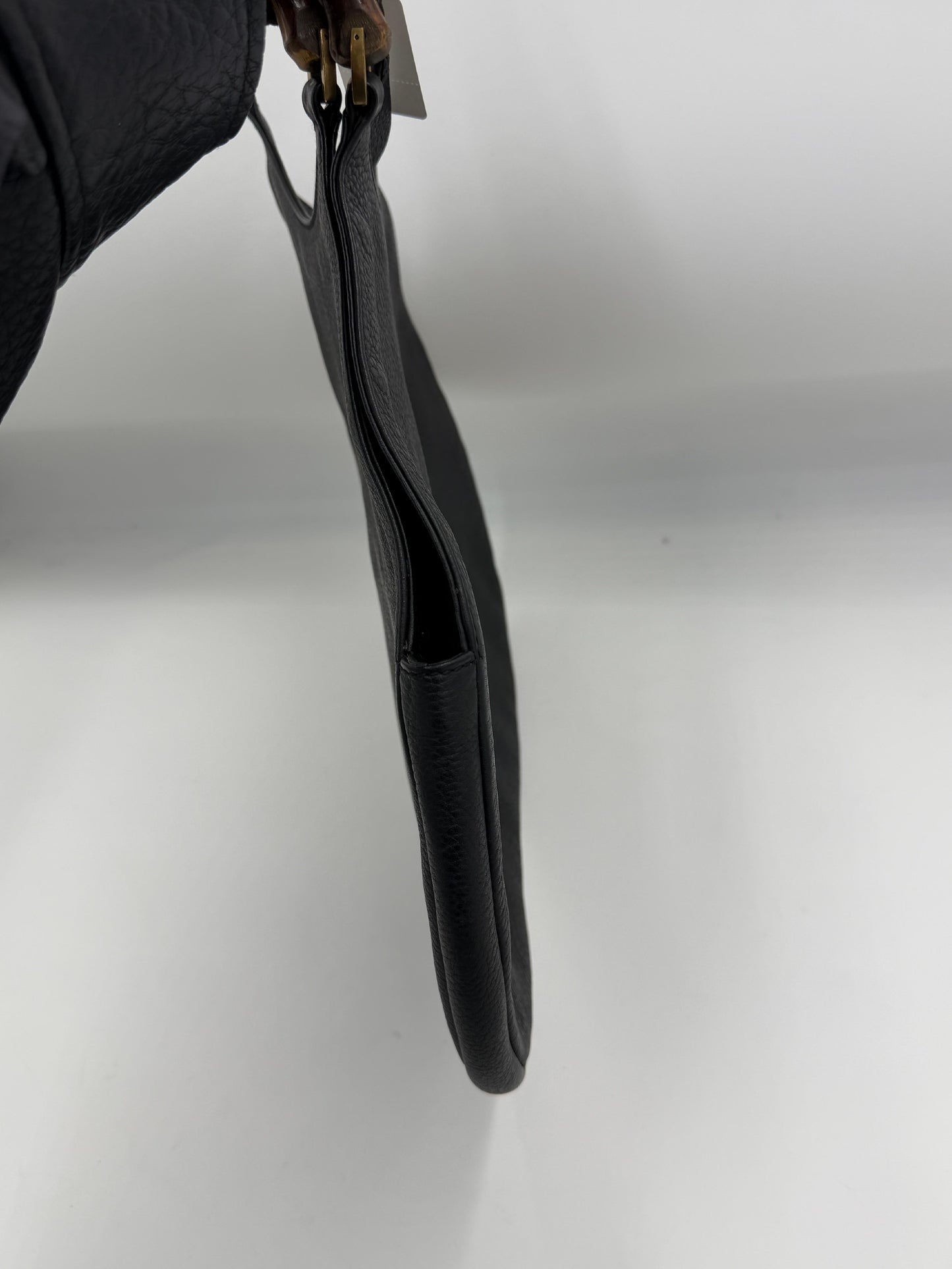 Gucci Bamboo Black Leather Hobo Bag