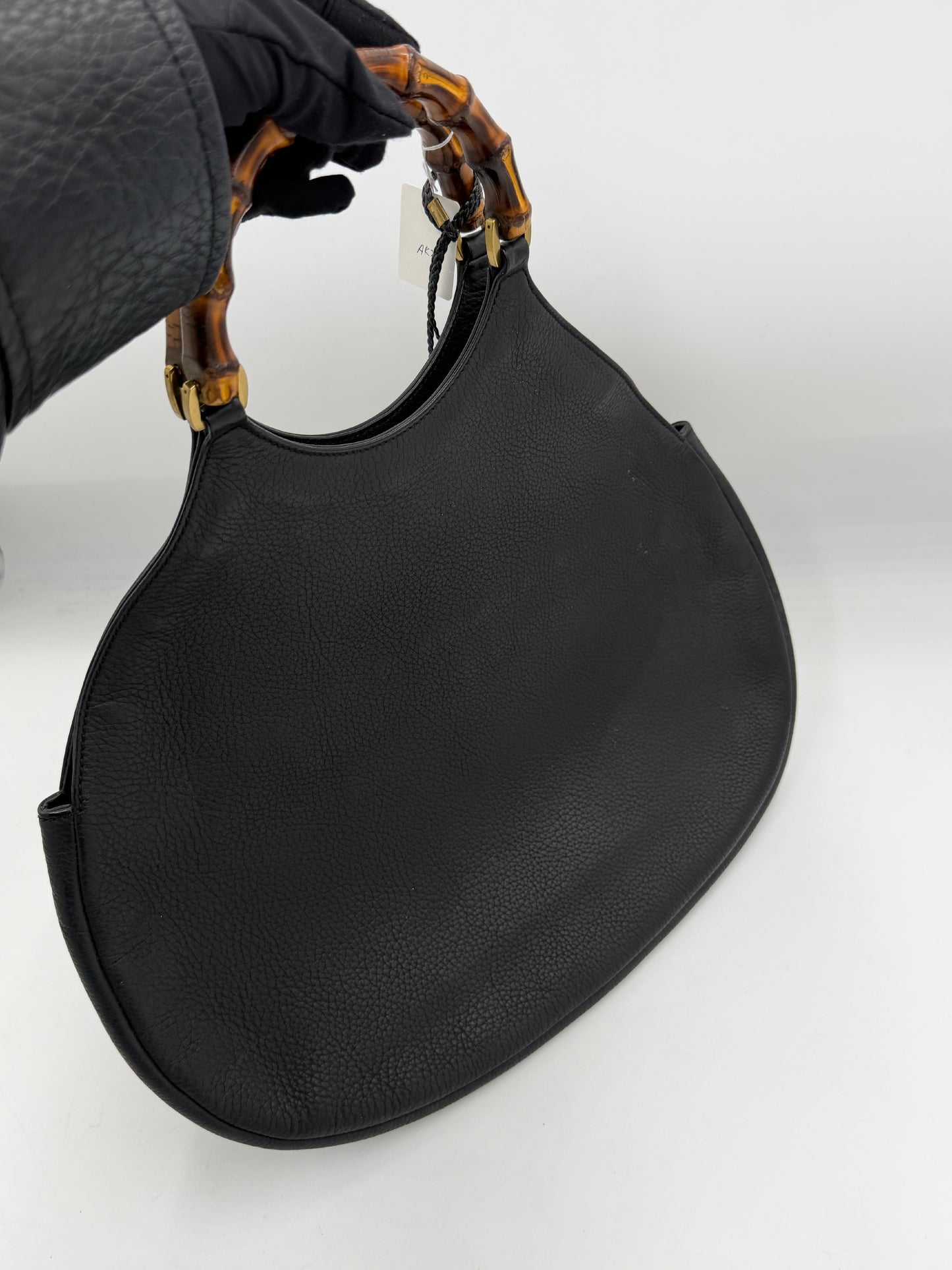 Gucci Bamboo Black Leather Hobo Bag