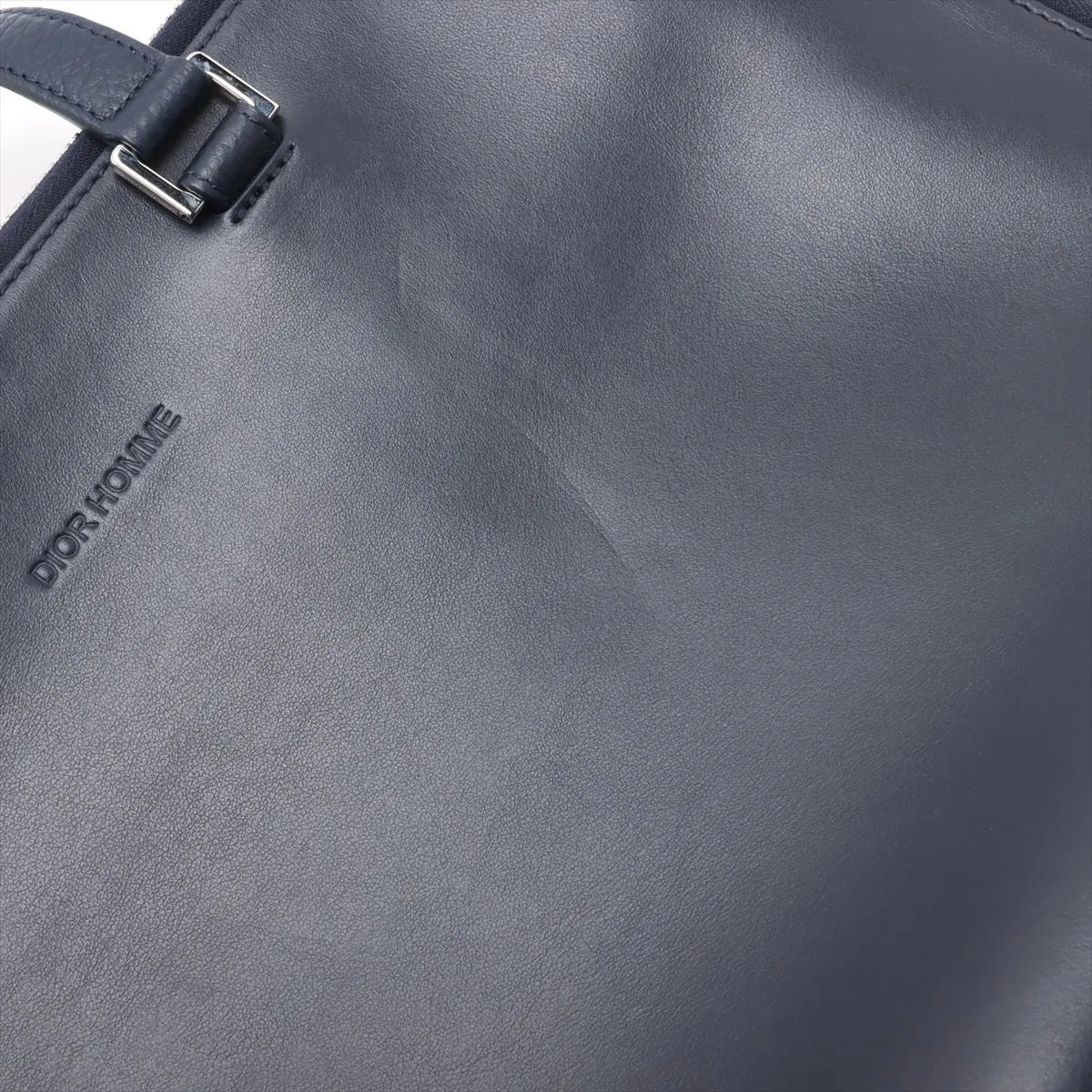 DIOR HOMME Leather Business bag Navy Blue