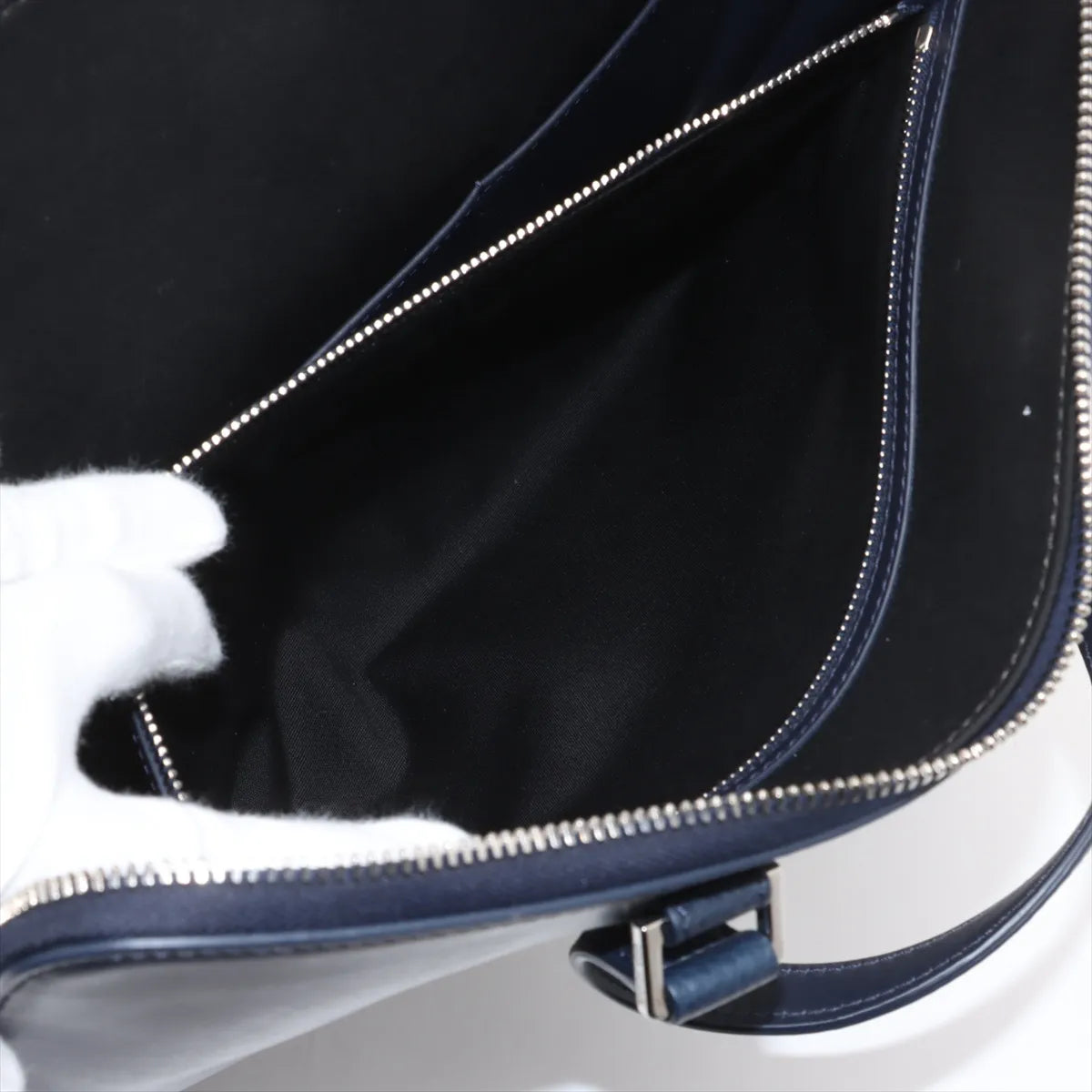 DIOR HOMME Leather Business bag Navy Blue
