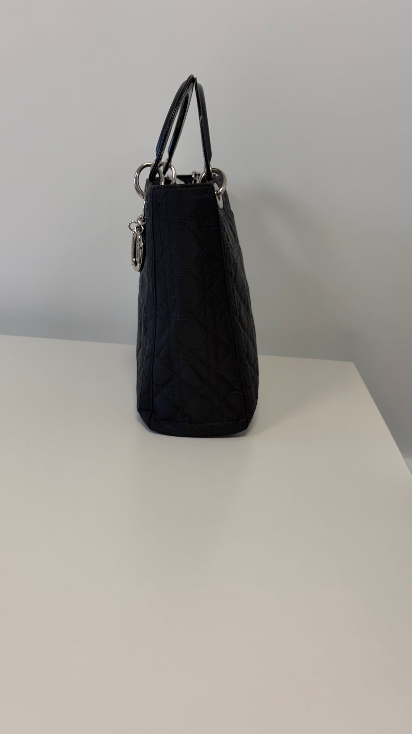 Dior Black Nylon Lady Dior Handbag