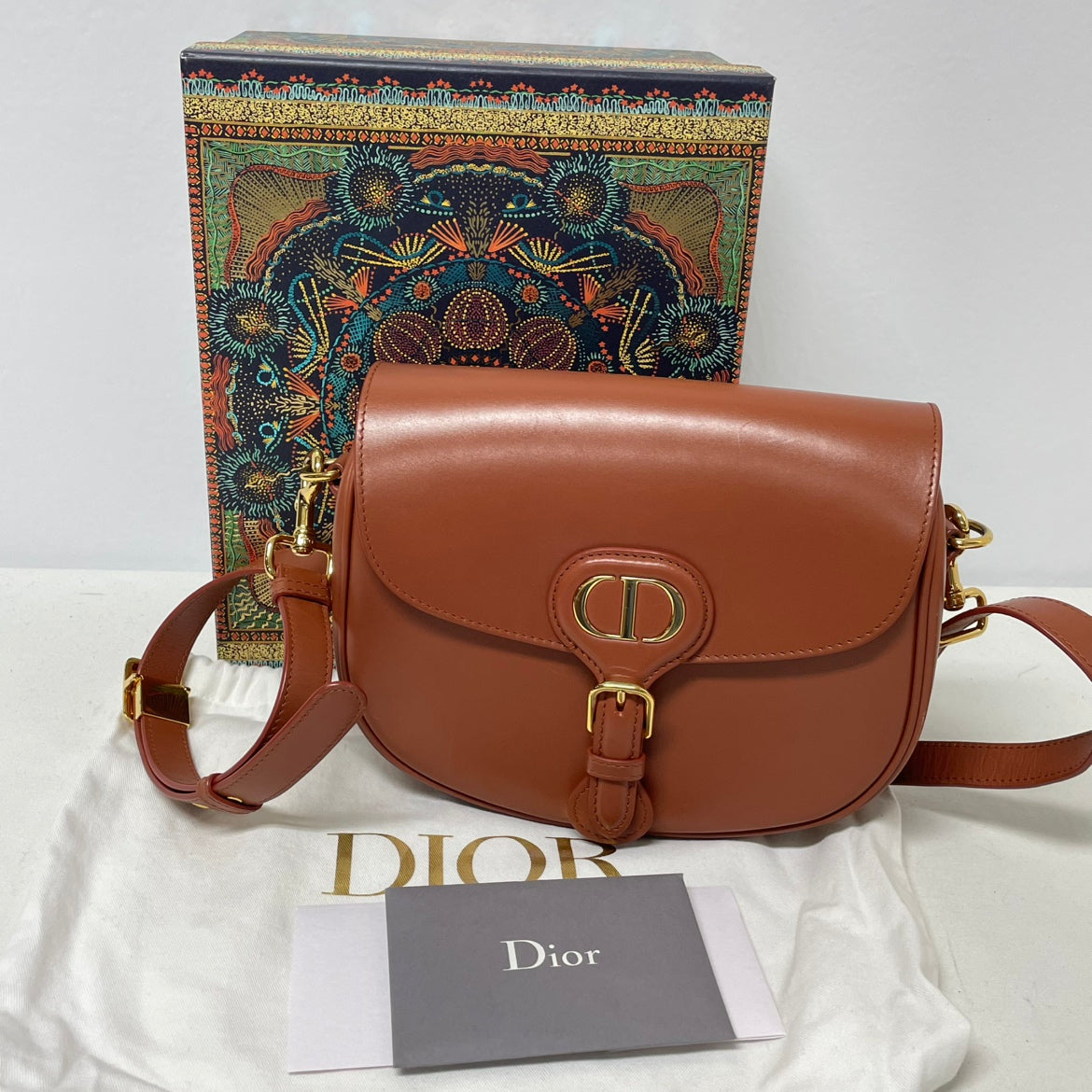 Dior Brown Box Calf Leather Bobby Medium Shoulder Bag M9319