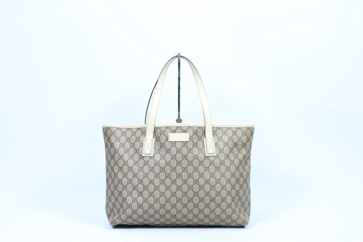 Gucci Beige PVC GG Trimming Shopper ONE Shoulder Bag 211137
