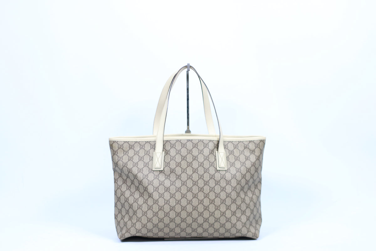 Gucci Beige PVC GG Trimming Shopper ONE Shoulder Bag 211137
