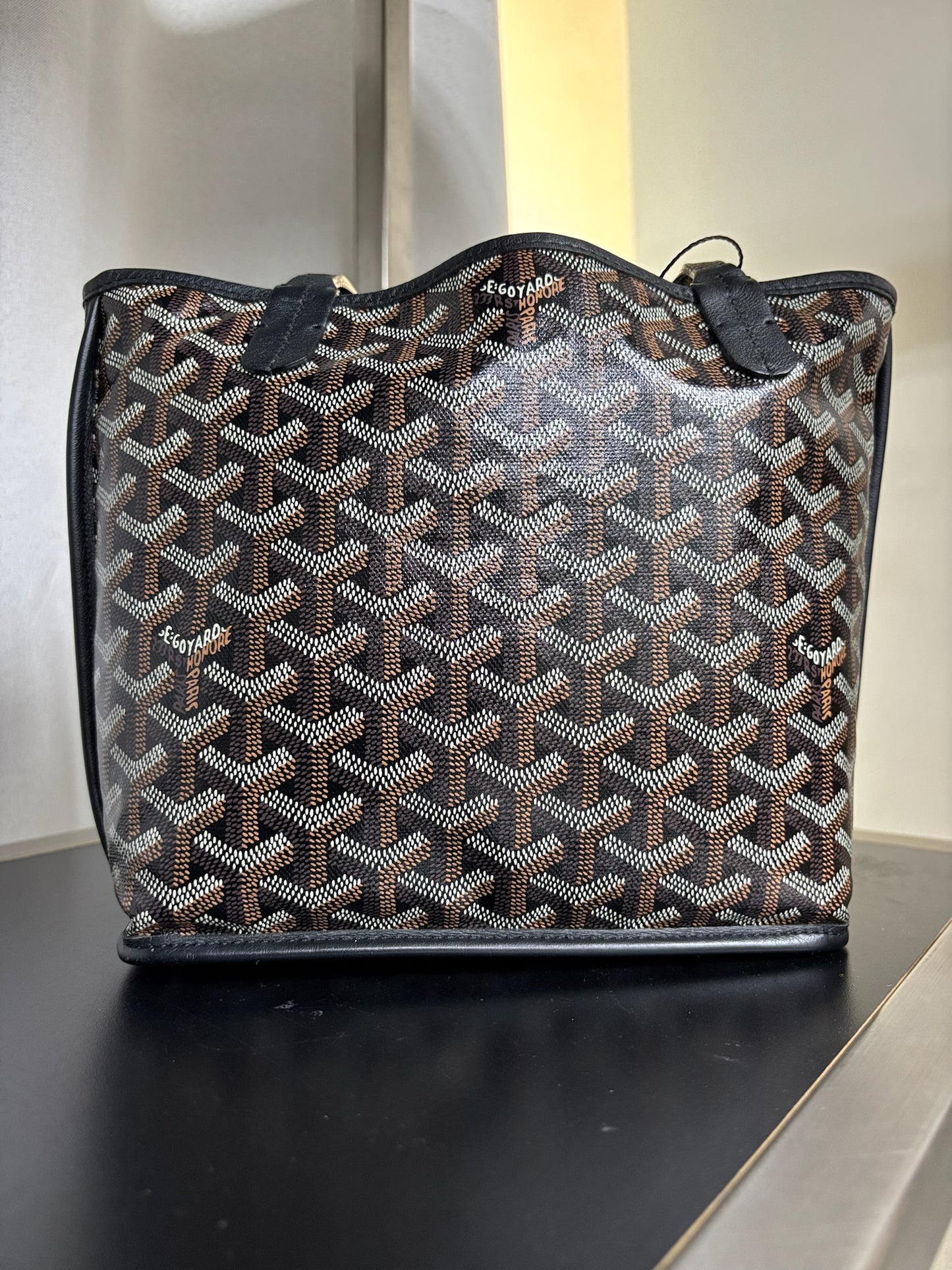 Goyard Black Goyardine Anjou Mini Bag