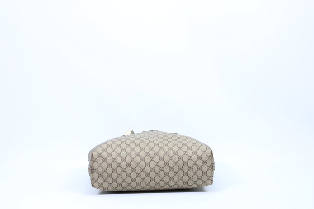 Gucci Beige PVC GG Trimming Shopper ONE Shoulder Bag 211137