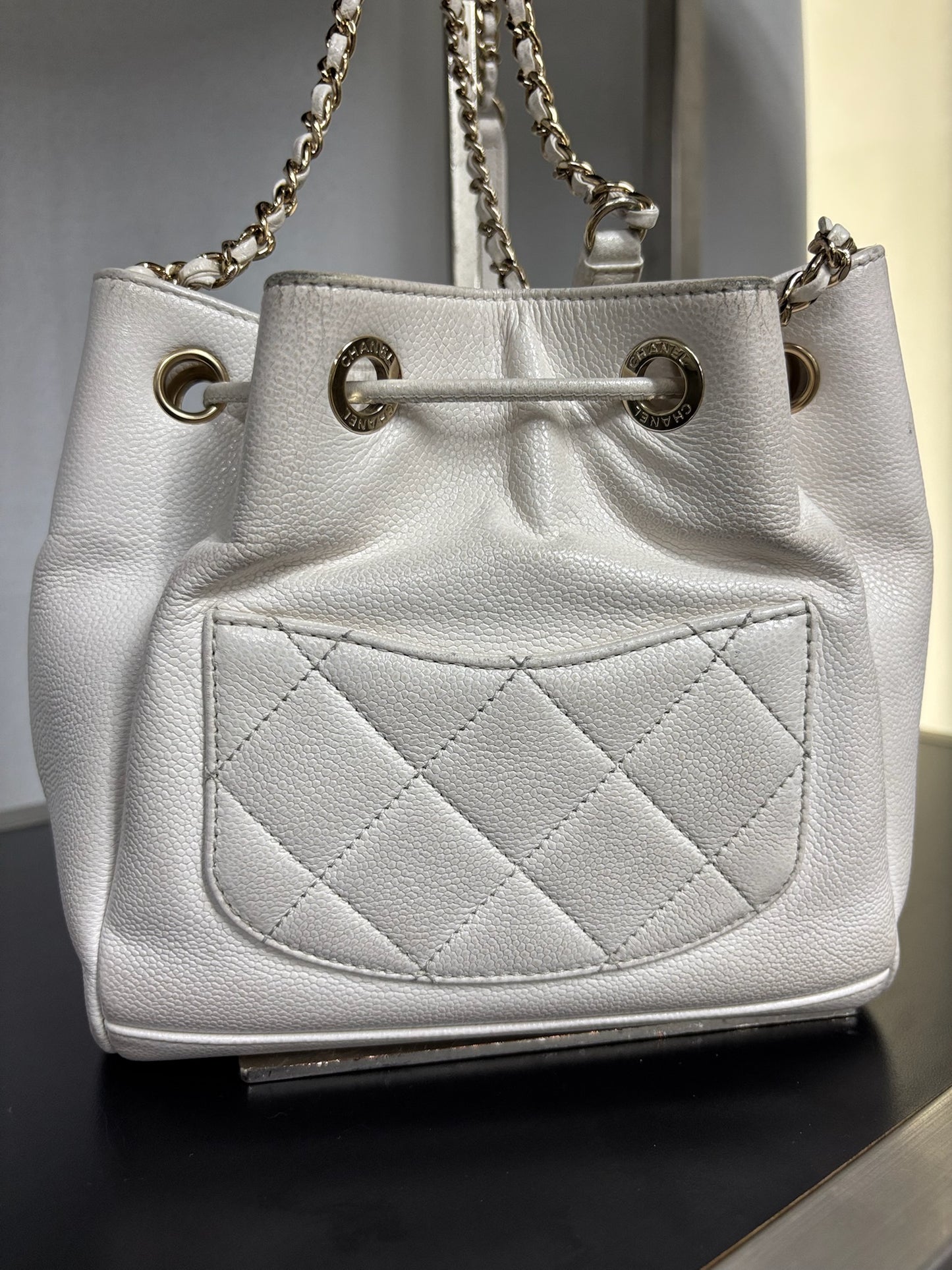 Chanel 25B Mini Chain Drawstring Bucket Bag