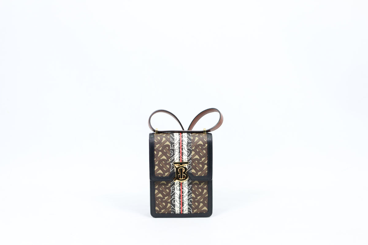 Burberry Brown PVC TB Monogram Robin Mini Crossbody Bag 8030427