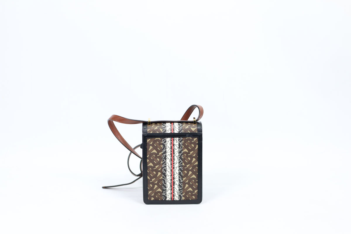 Burberry Brown PVC TB Monogram Robin Mini Crossbody Bag 8030427