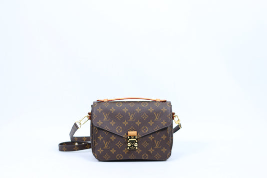 Louis Vuitton Brown PVC Monogram Canvas Pochette Metis ONE Shoulder Bag M40780
