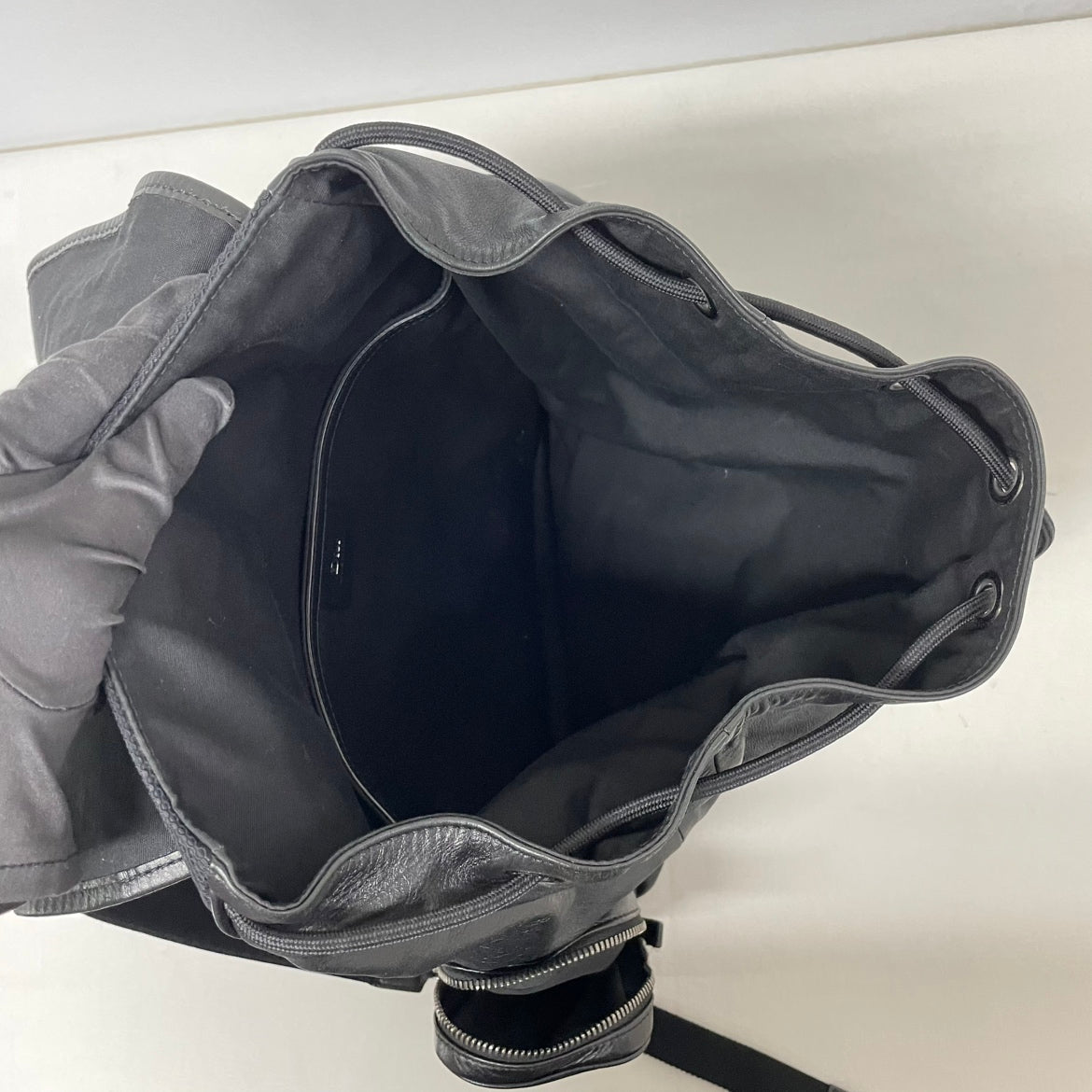 Dior Black Leather Homme Side Zip Pocket Flap ONE Backpack 05-BO-0196