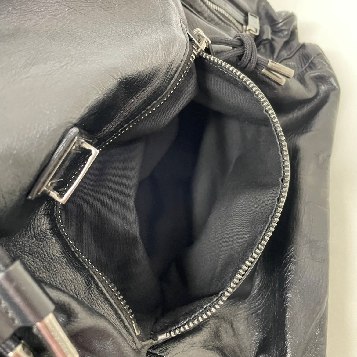 Dior Black Leather Homme Side Zip Pocket Flap ONE Backpack 05-BO-0196