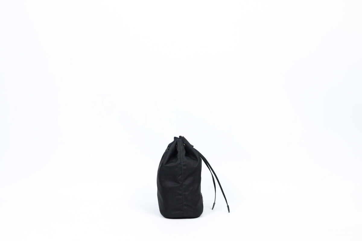 Prada Black Re-Nylon Triangle Logo Bucket ONE Pouch 1NS369