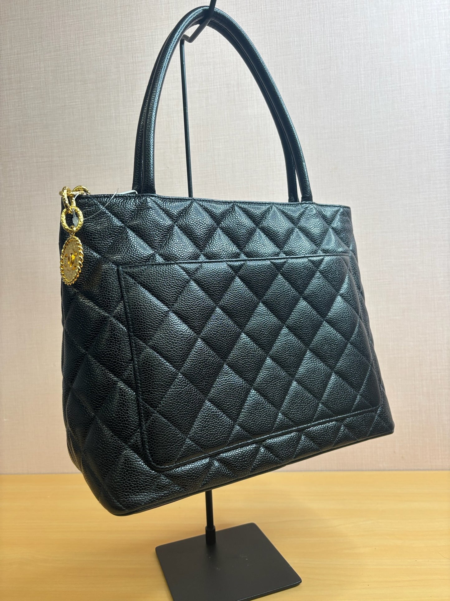 Chanel Medallion Tote in Black Caviar Leather